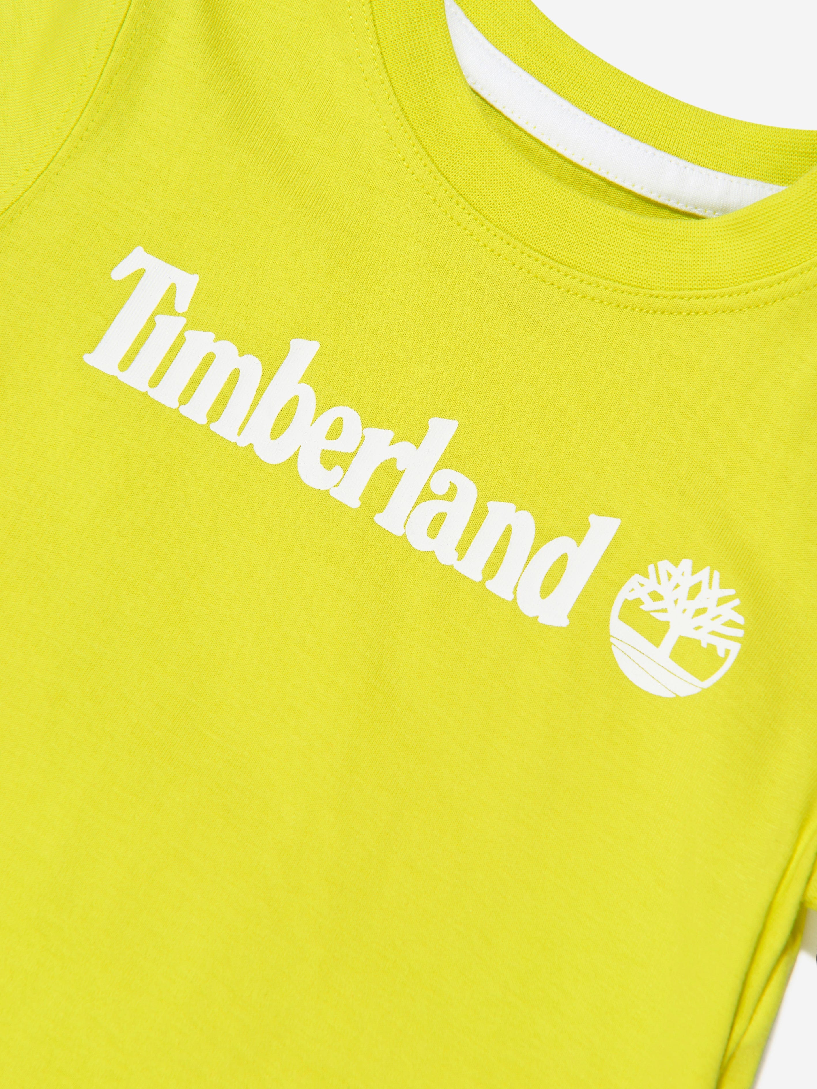 Timberland Baby Boys Organic Cotton T-Shirt in Lime