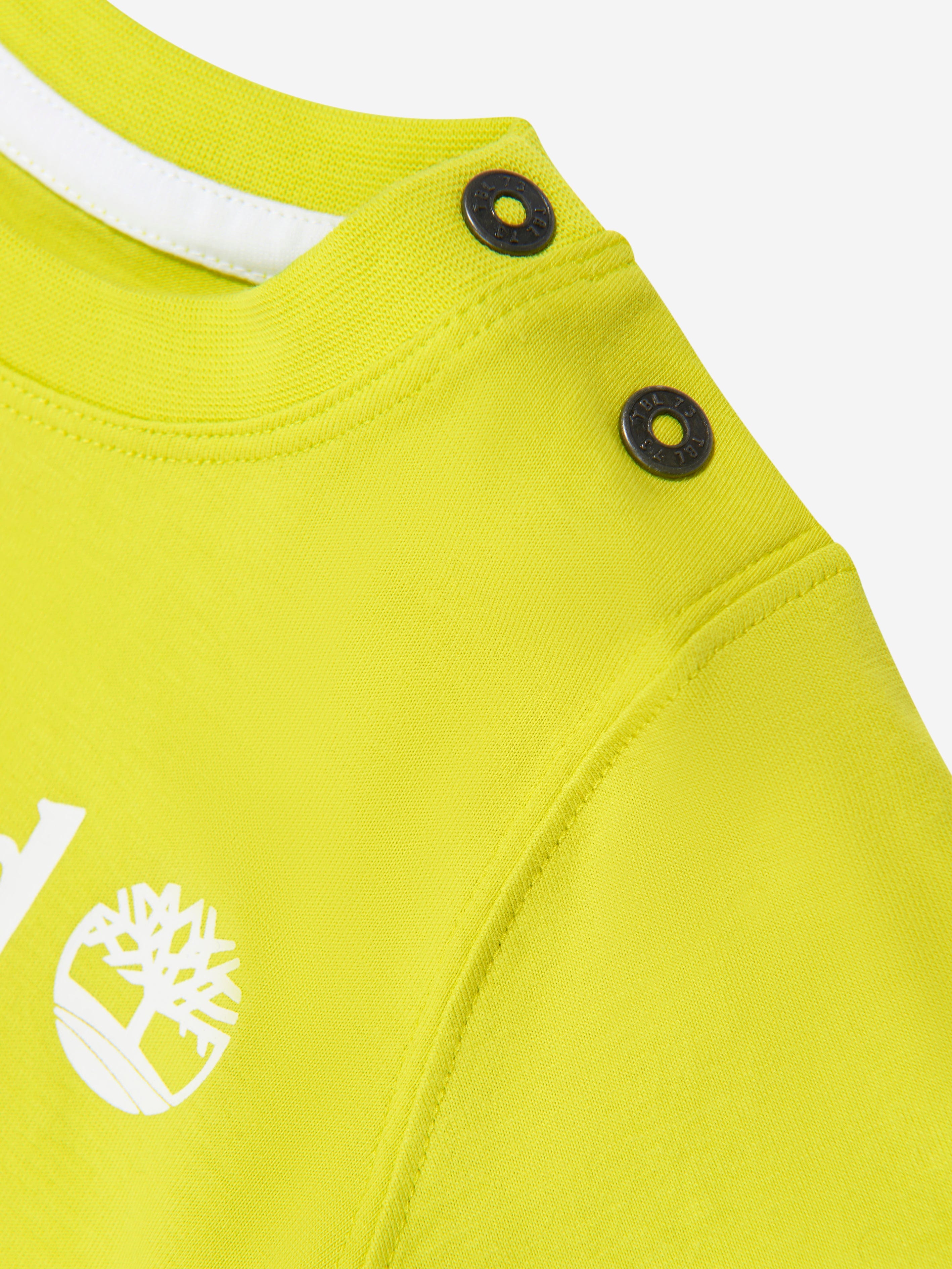 Timberland Baby Boys Organic Cotton T-Shirt in Lime