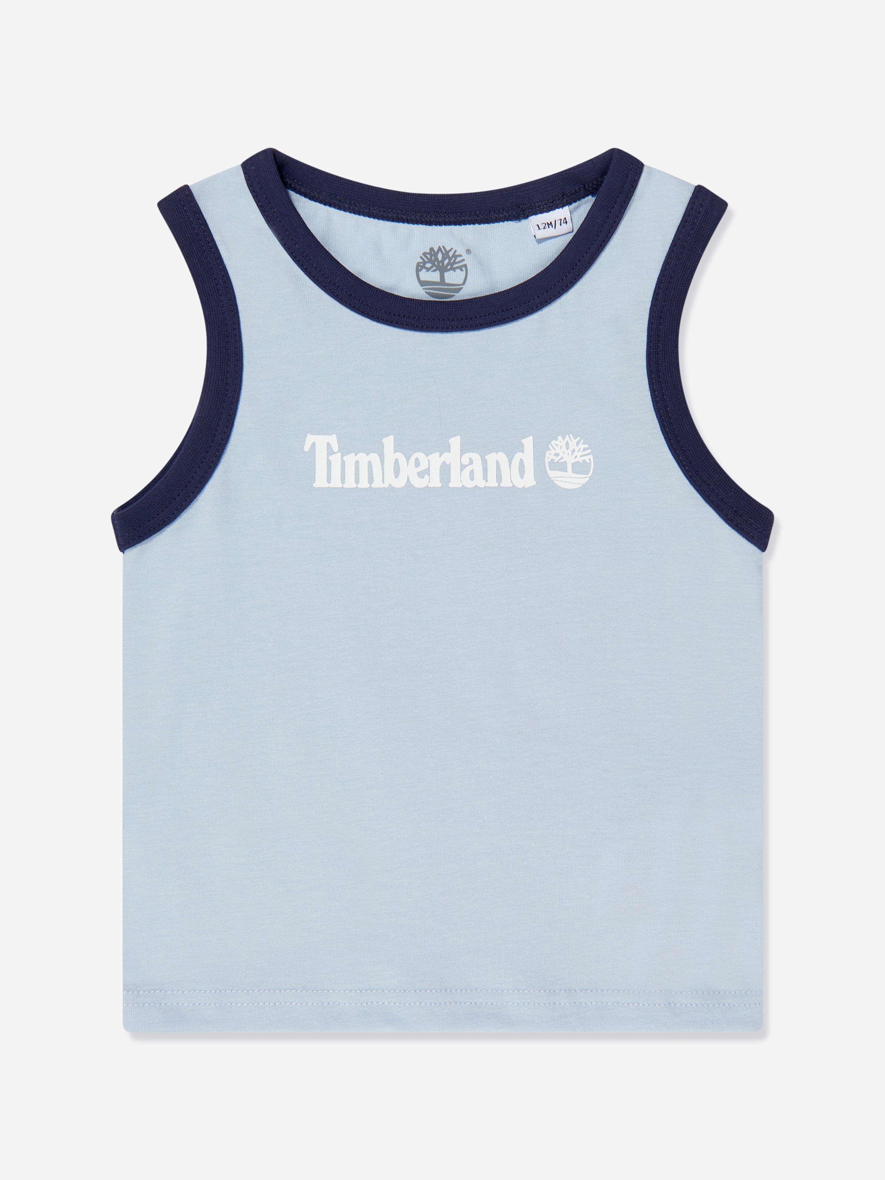 Timberland Baby Boys Organic Cotton Vest Top in Blue