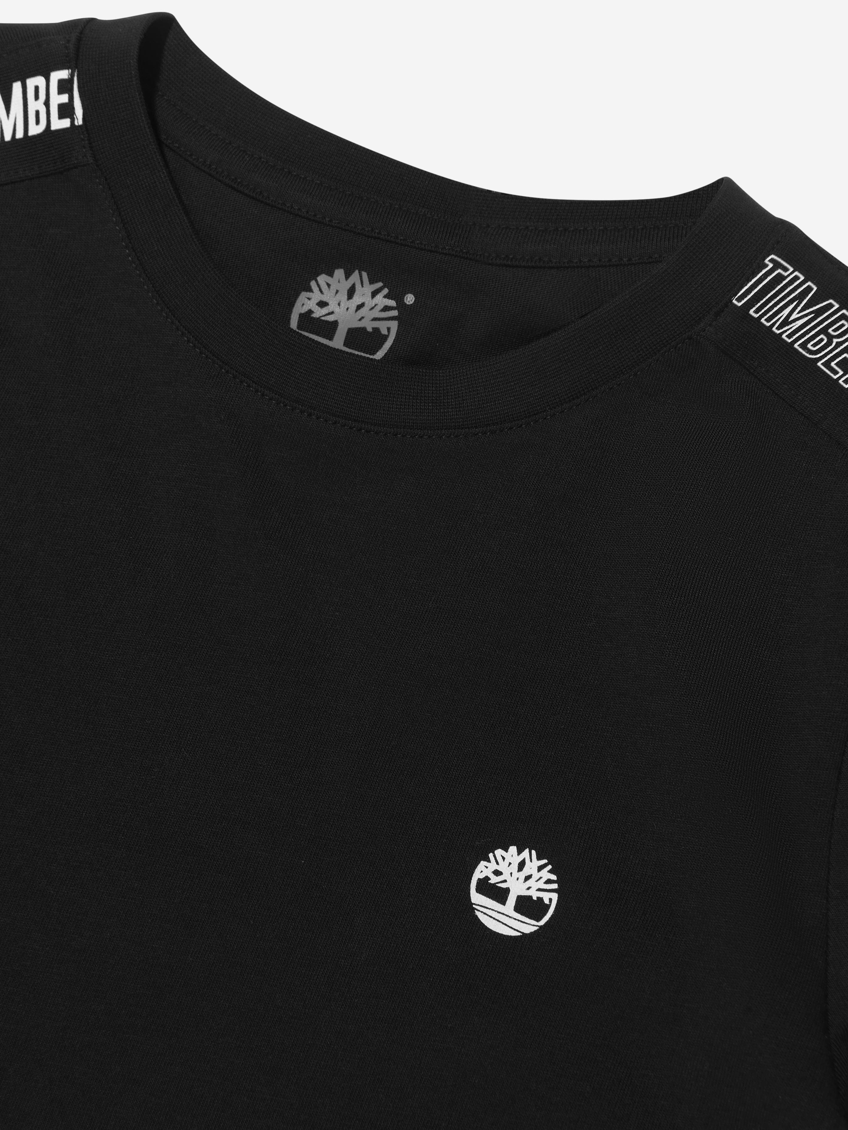 Timberland Boys Organic Cotton Logo Tape T-Shirt