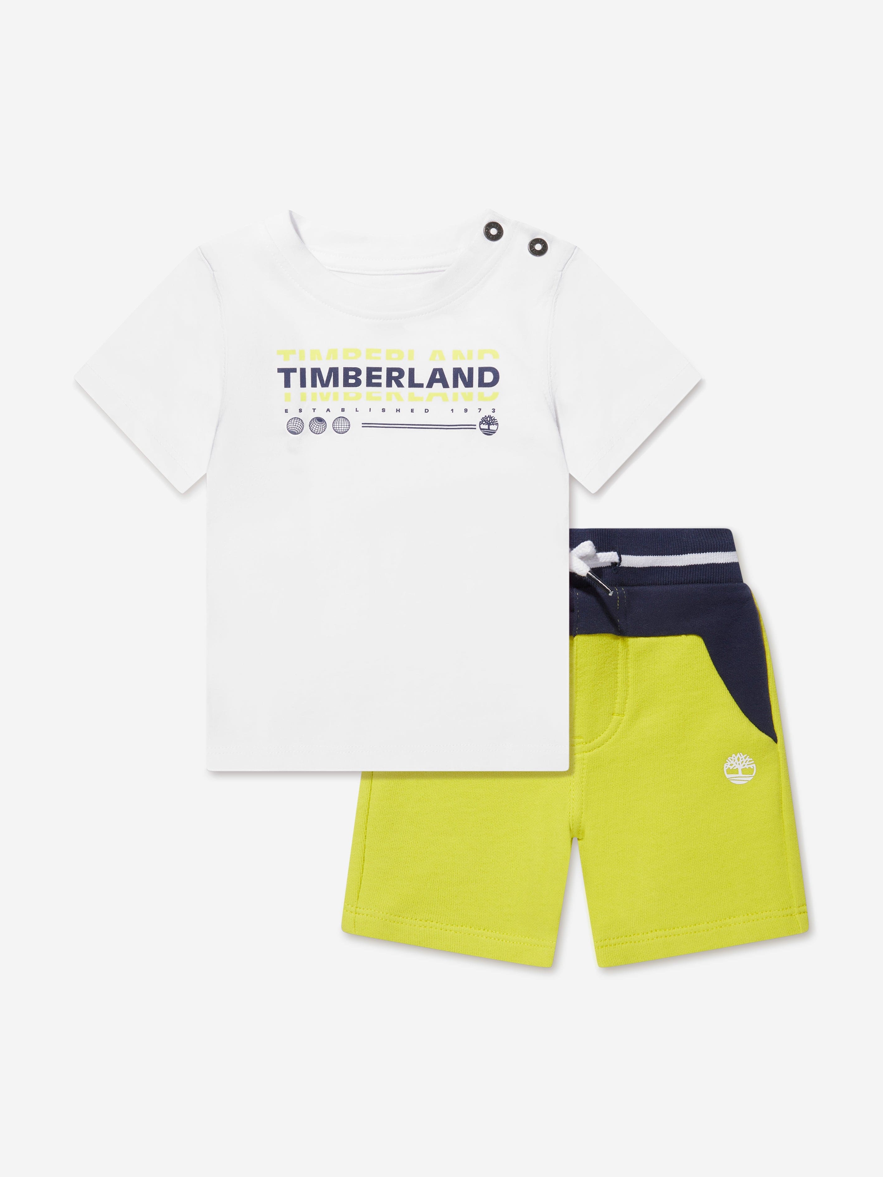 Timberland Baby Boys Organic Cotton T-Shirt And Shorts Set in Yellow