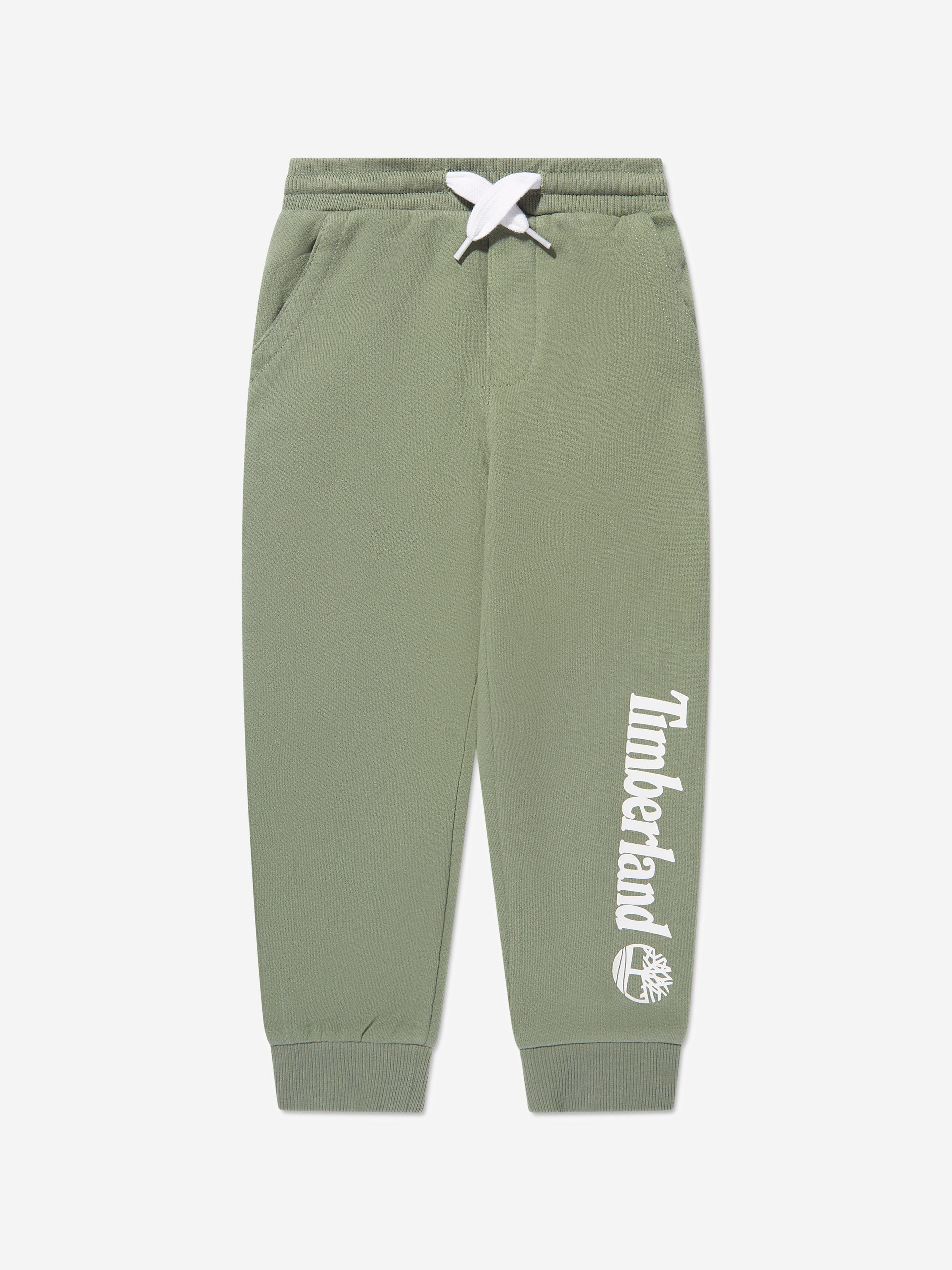 Timberland Boys Organic Cotton Logo Joggers in Green