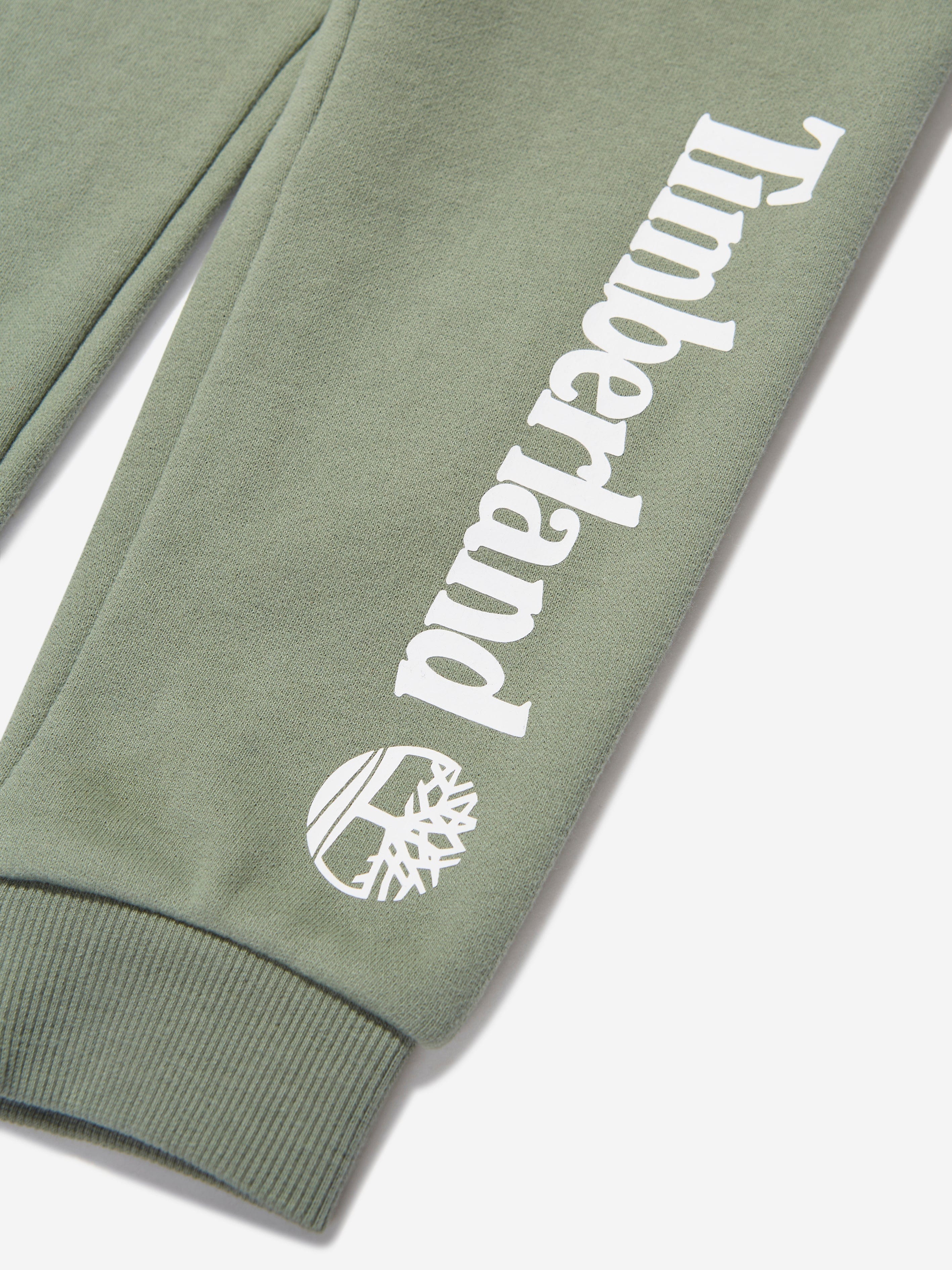 Timberland Boys Organic Cotton Logo Joggers in Green