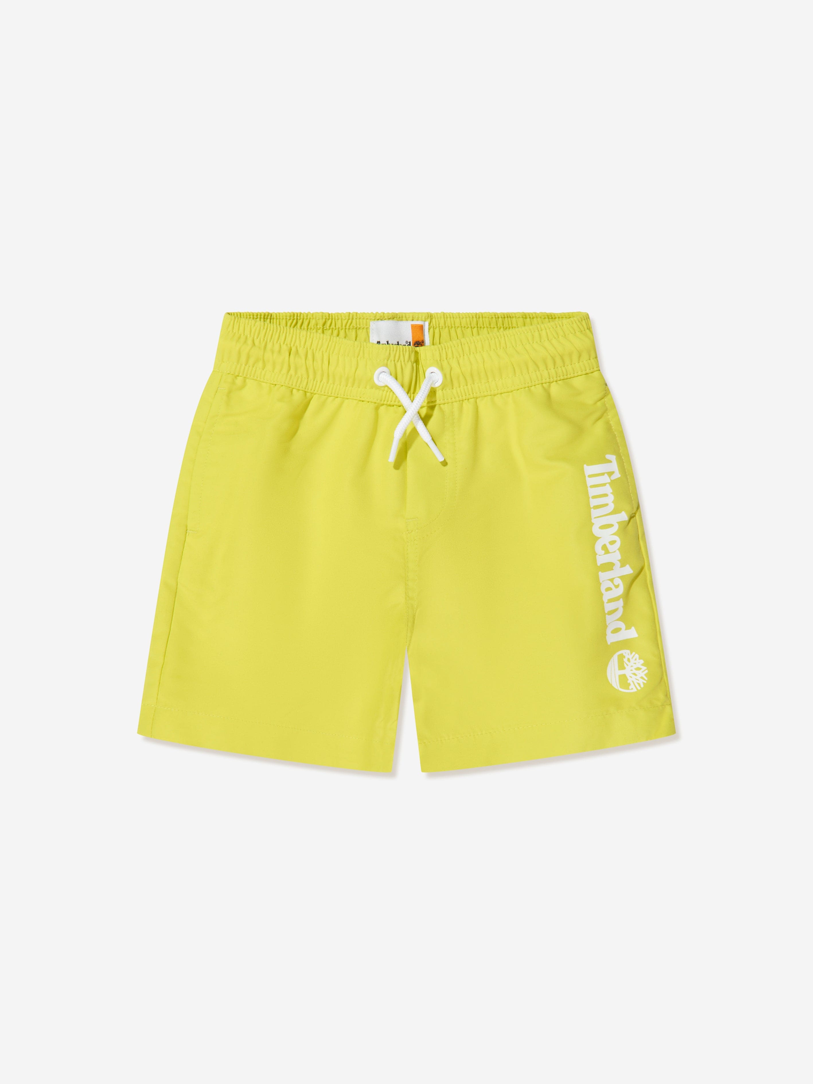 Timberland Boys Logo Swim Shorts in Lime