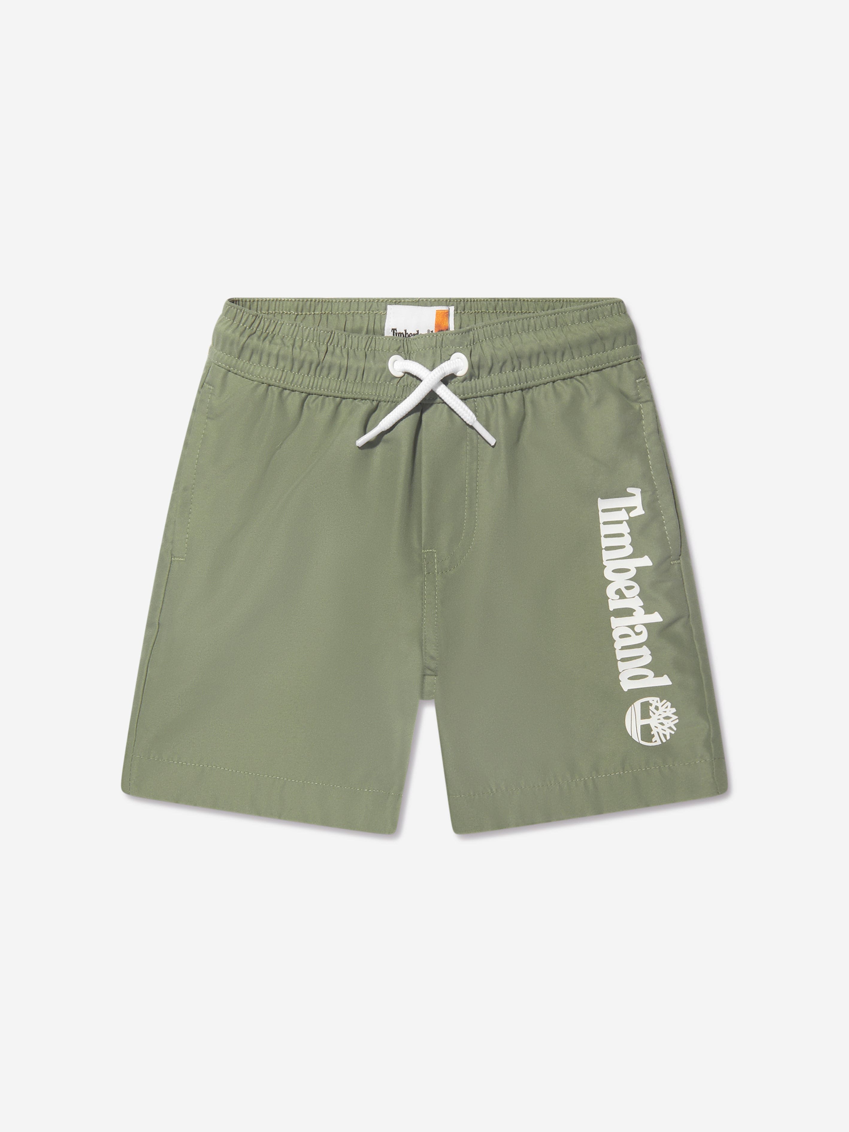 Timberland Boys Logo Swim Shorts in Green