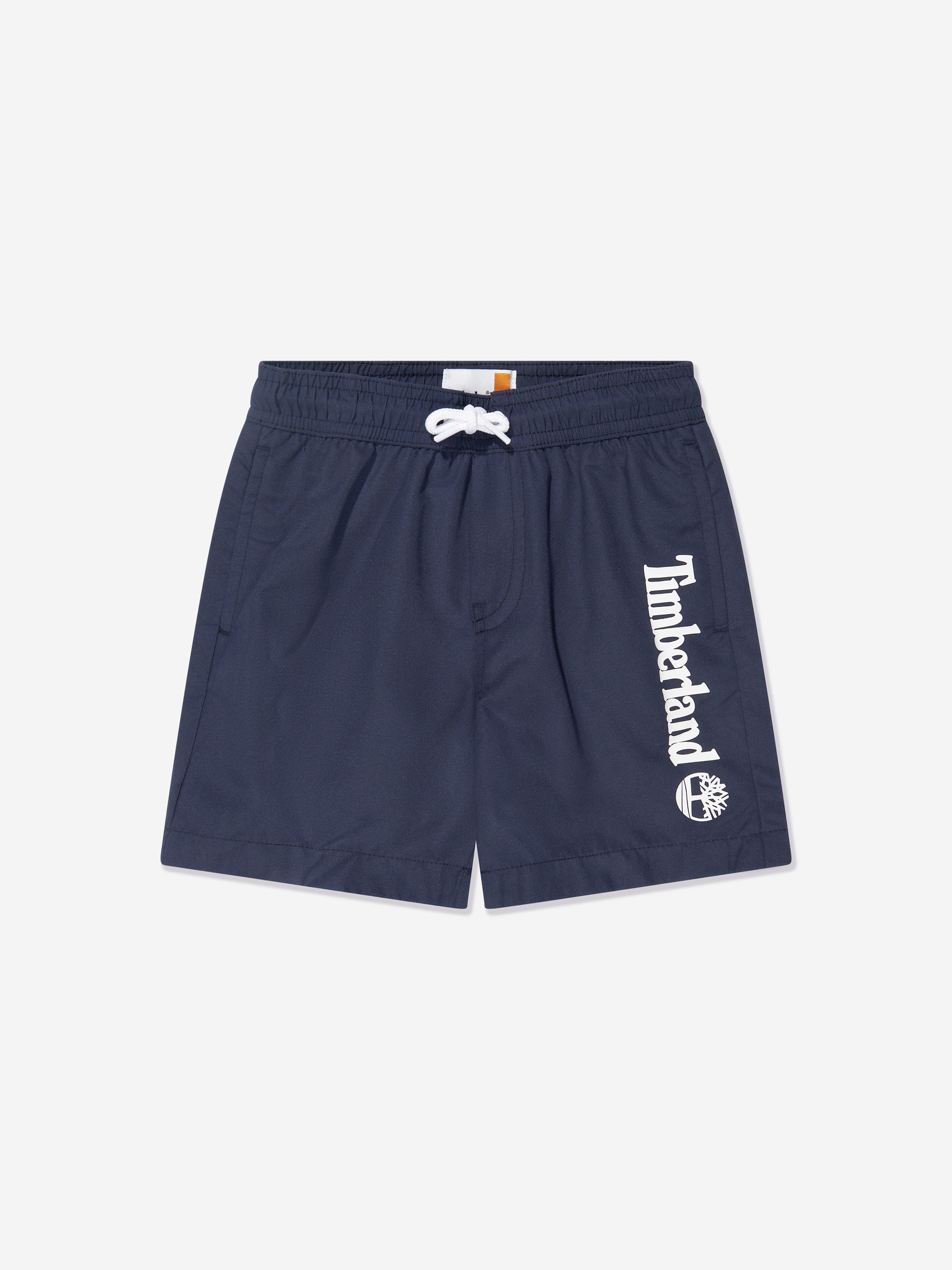 Timberland Boys Logo Swim Shorts in Navy