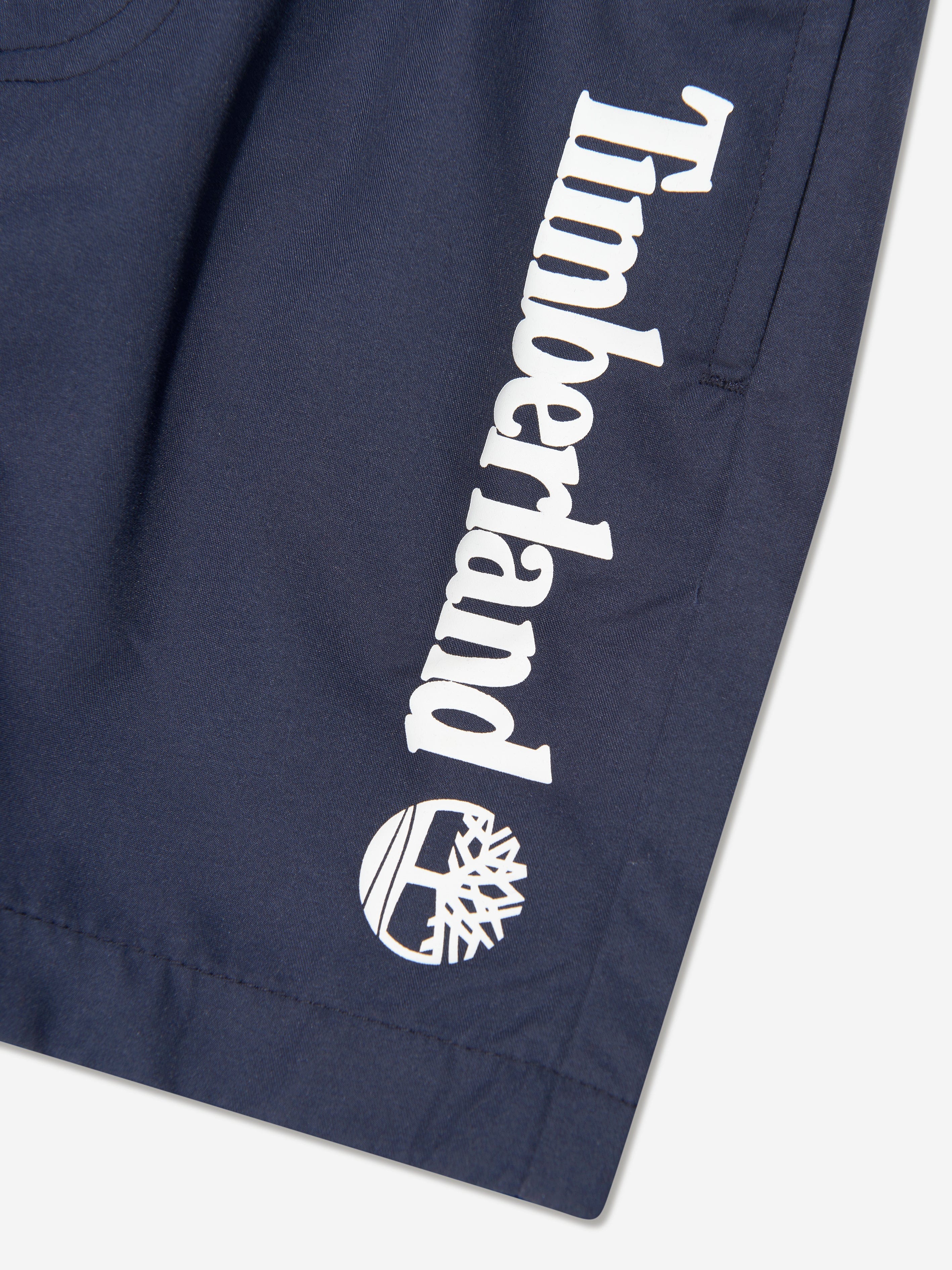 Timberland Boys Logo Swim Shorts in Navy