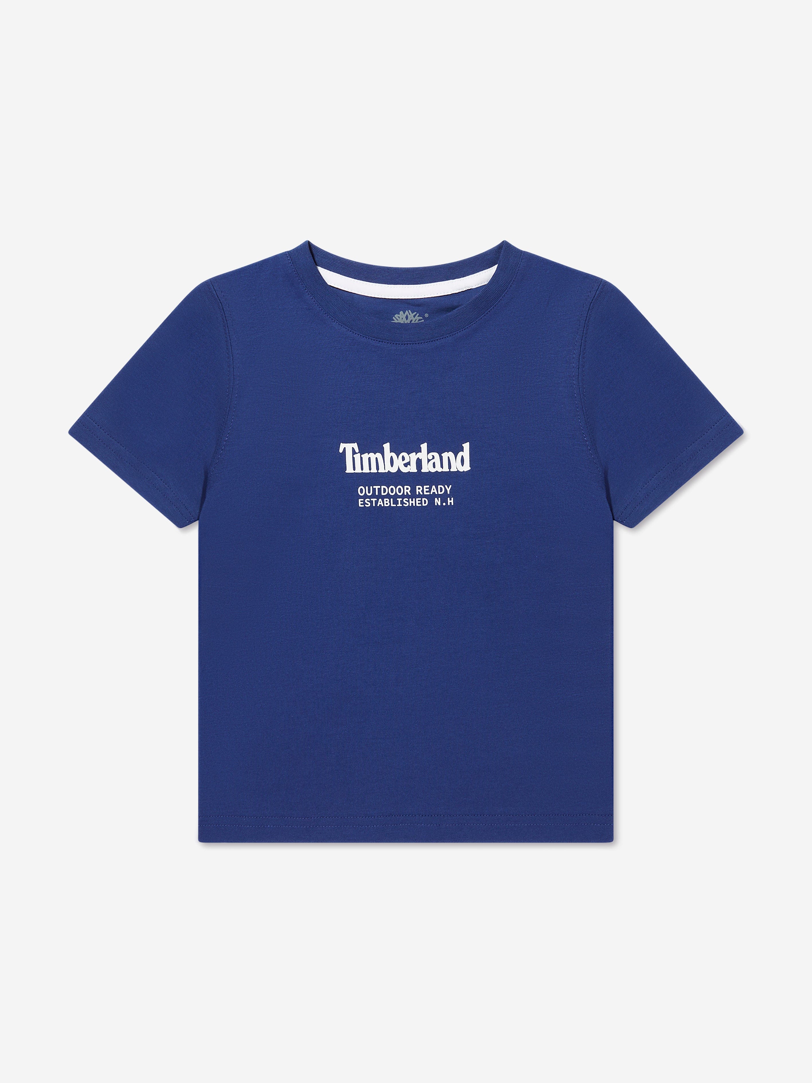 Timberland Boys Organic Cotton Logo T-Shirt in Blue