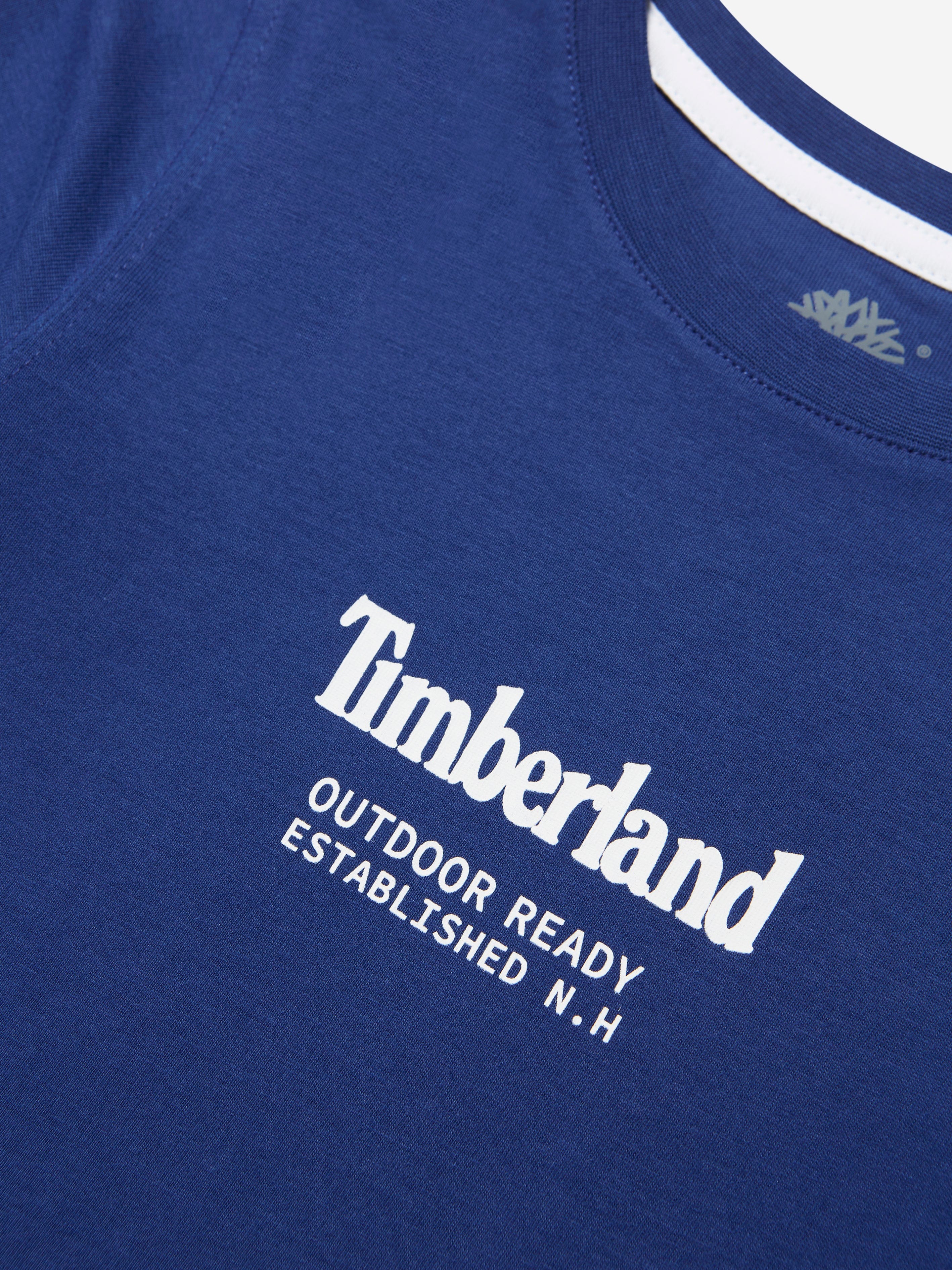 Timberland Boys Organic Cotton Logo T-Shirt in Blue