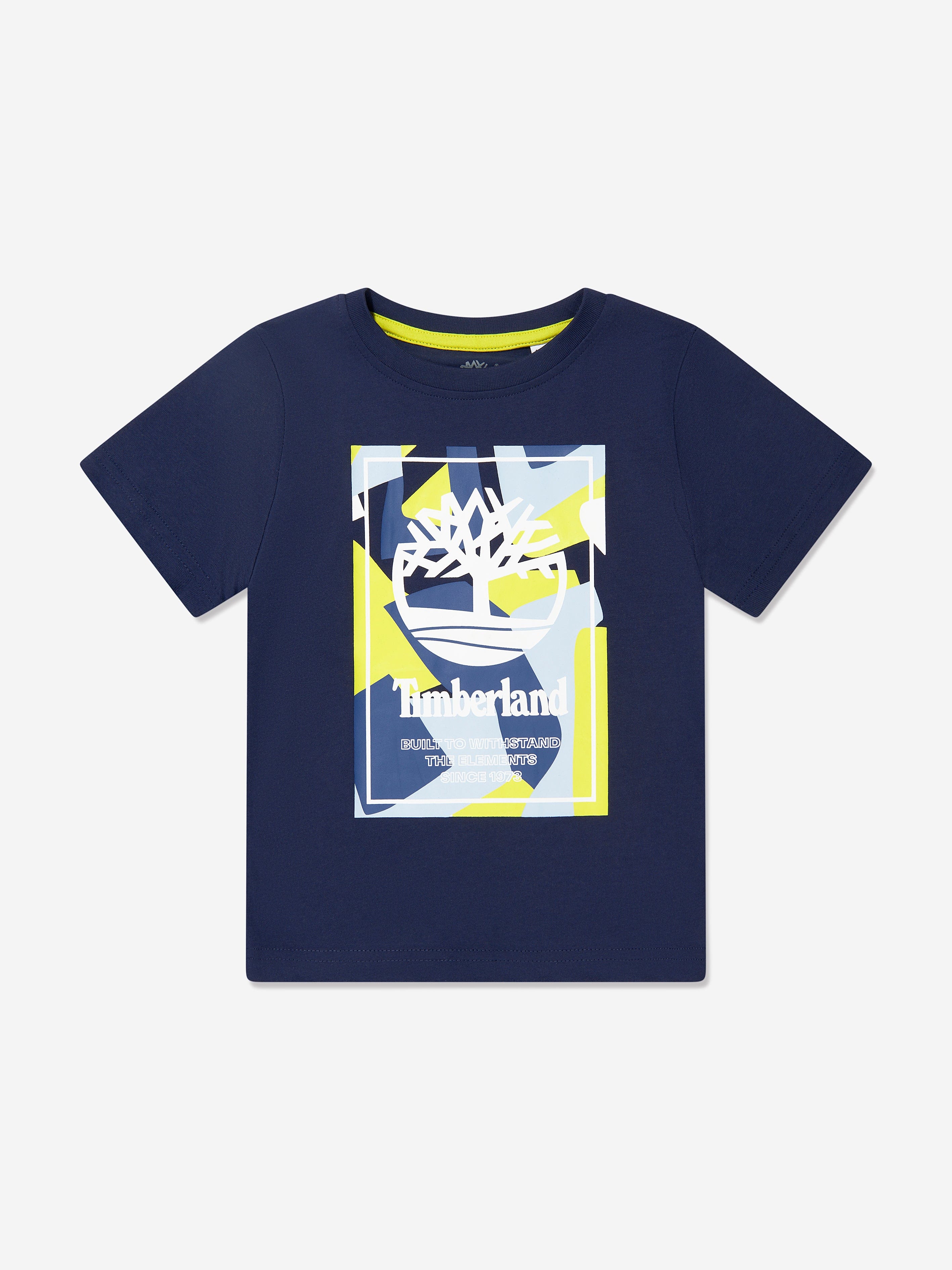 Timberland Boys Organic Cotton Logo T-Shirt in Navy