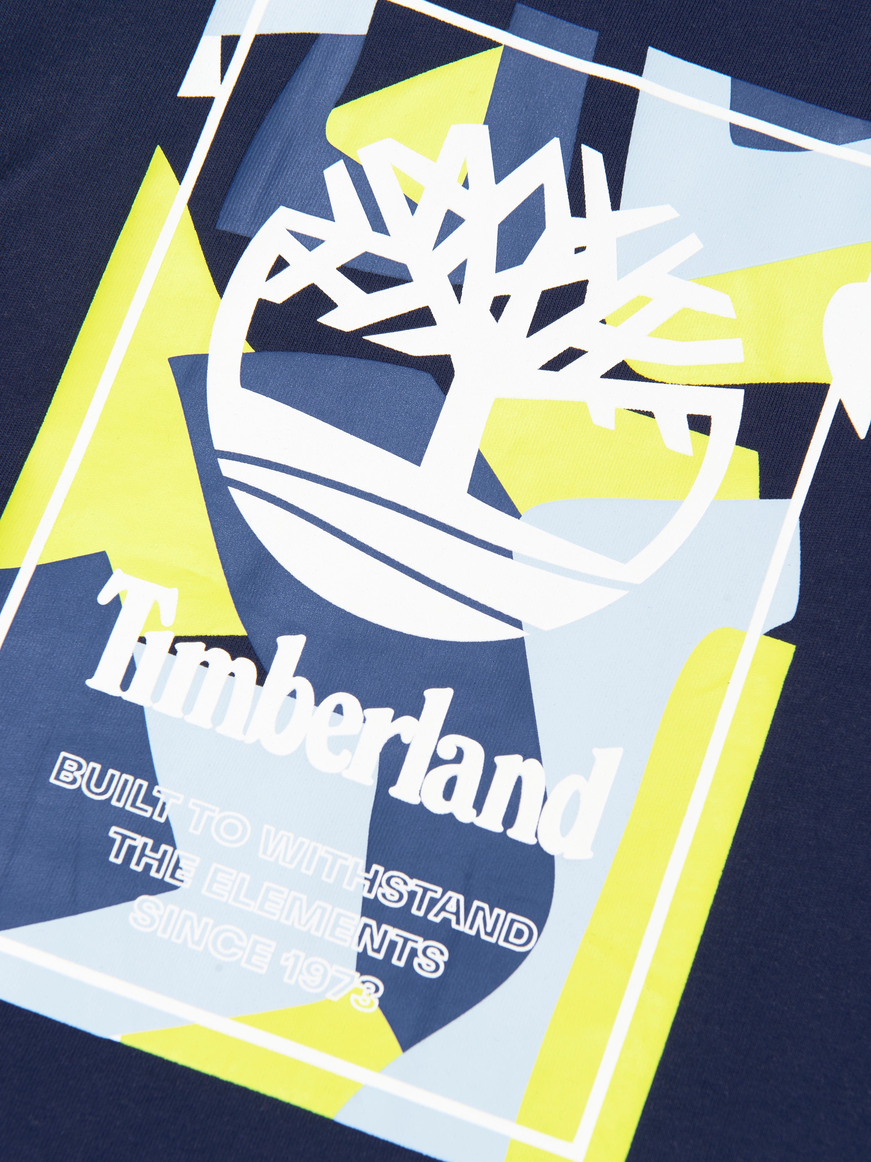 Timberland Boys Organic Cotton Logo T-Shirt in Navy