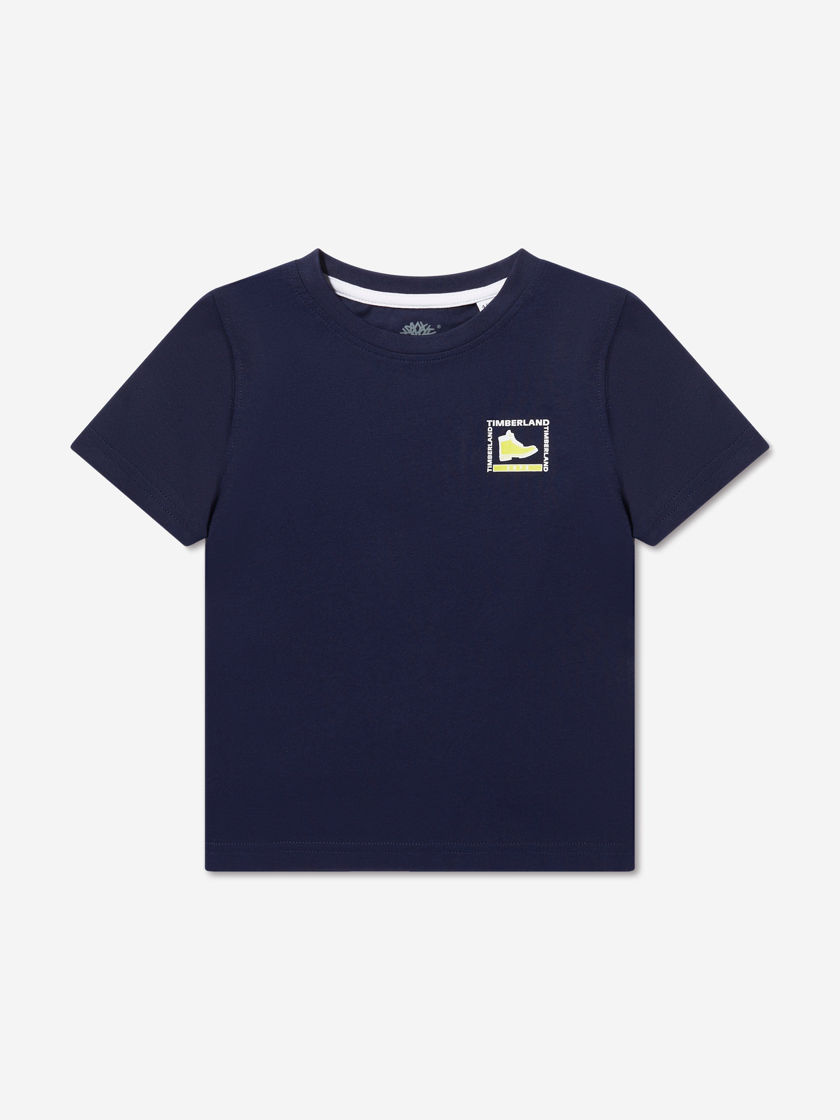 Timberland Boys Organic Cotton Logo T-Shirt in Navy