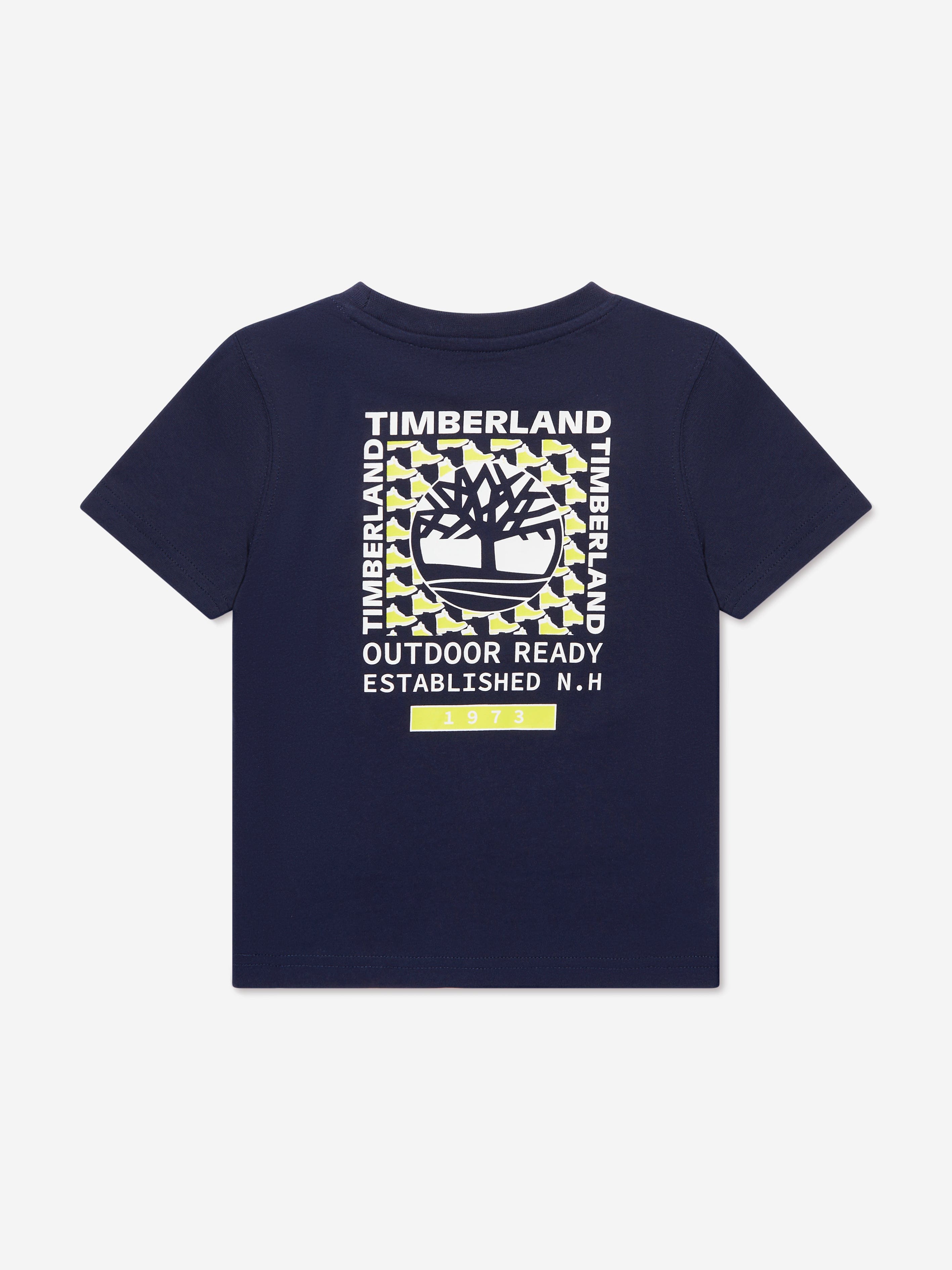 Timberland Boys Organic Cotton Logo T-Shirt in Navy