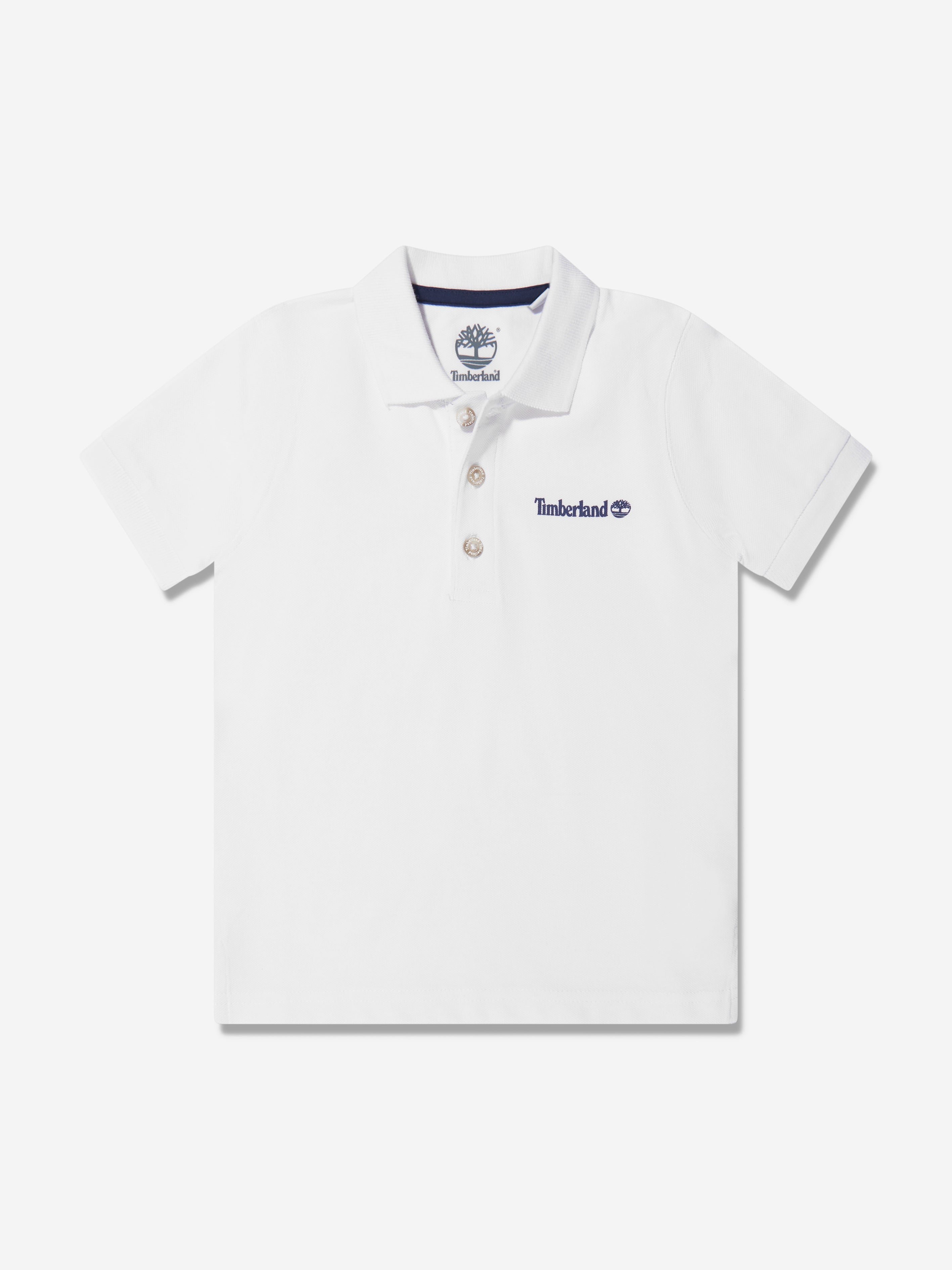 Timberland Boys Organic Cotton Logo Polo Shirt in White