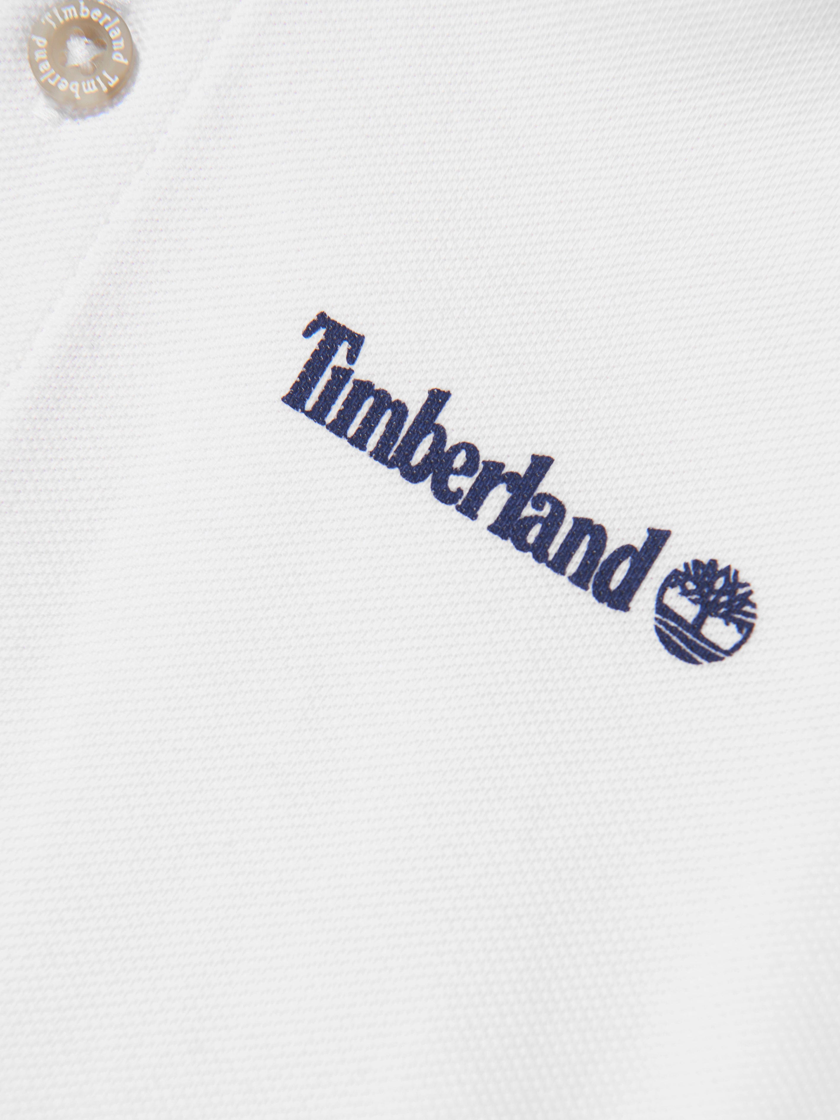 Timberland Boys Organic Cotton Logo Polo Shirt in White