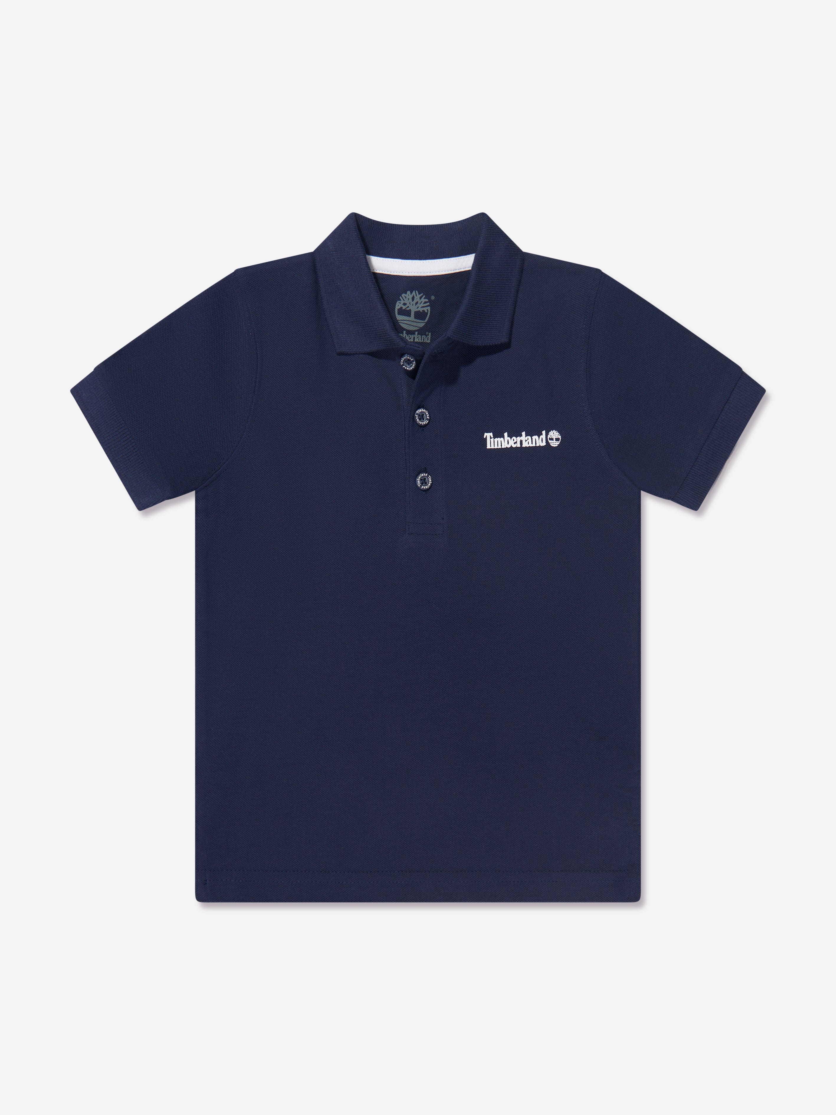 Timberland Boys Organic Cotton Logo Polo Shirt in Navy