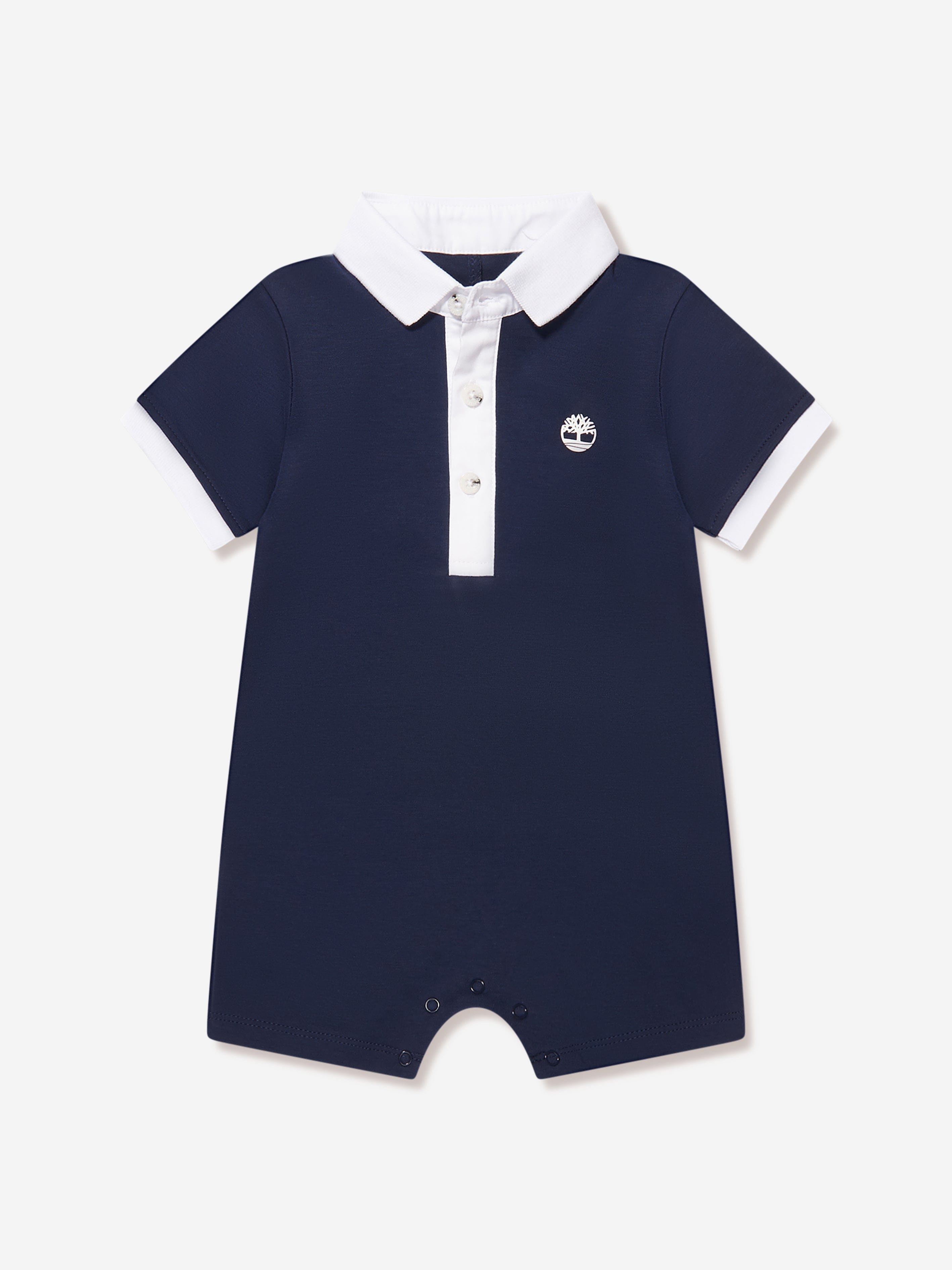 Timberland Baby Boys Polo Romper And Hat Set in Blue