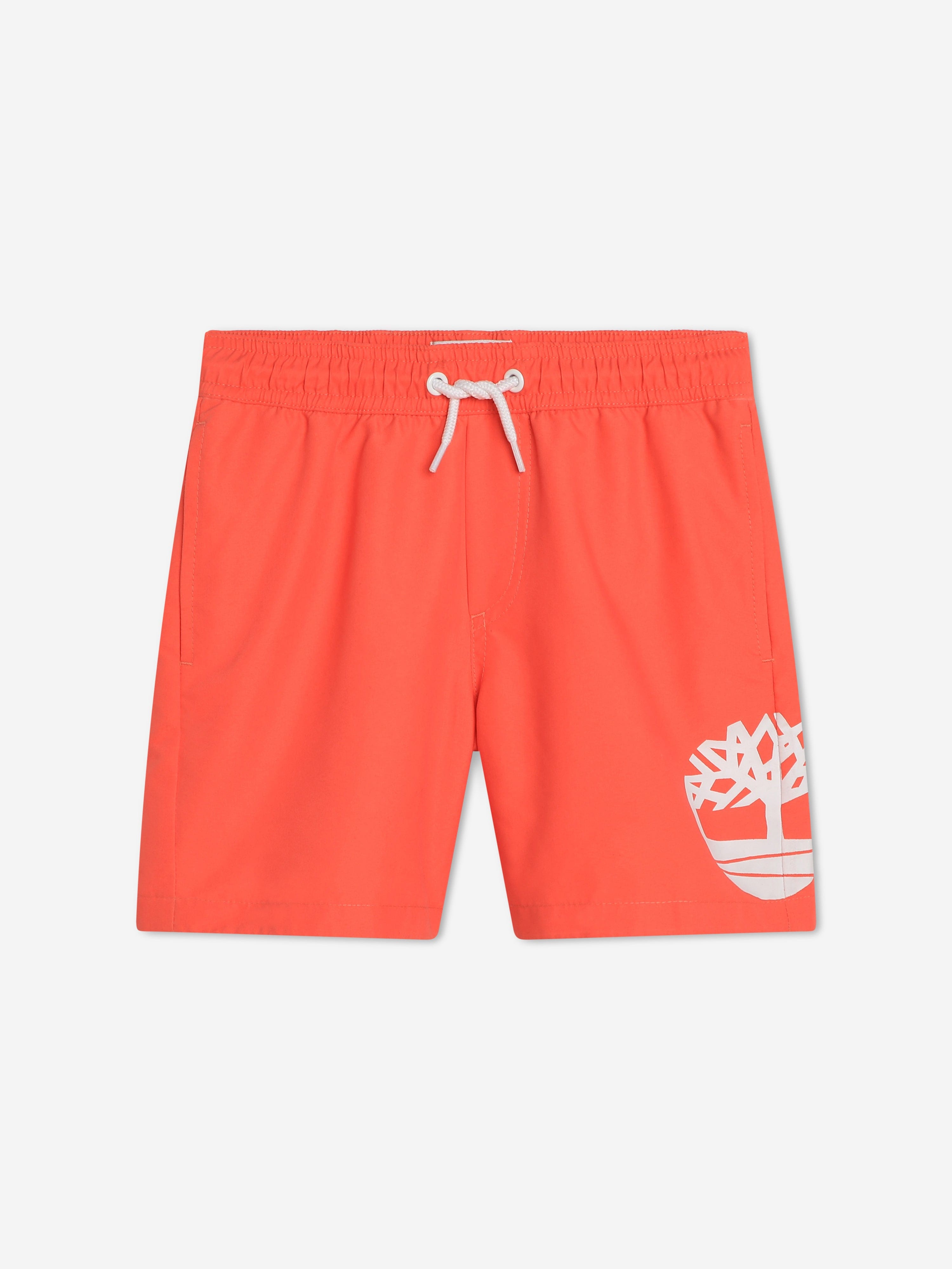 Timberland Boys Logo Swim Shorts in Orange