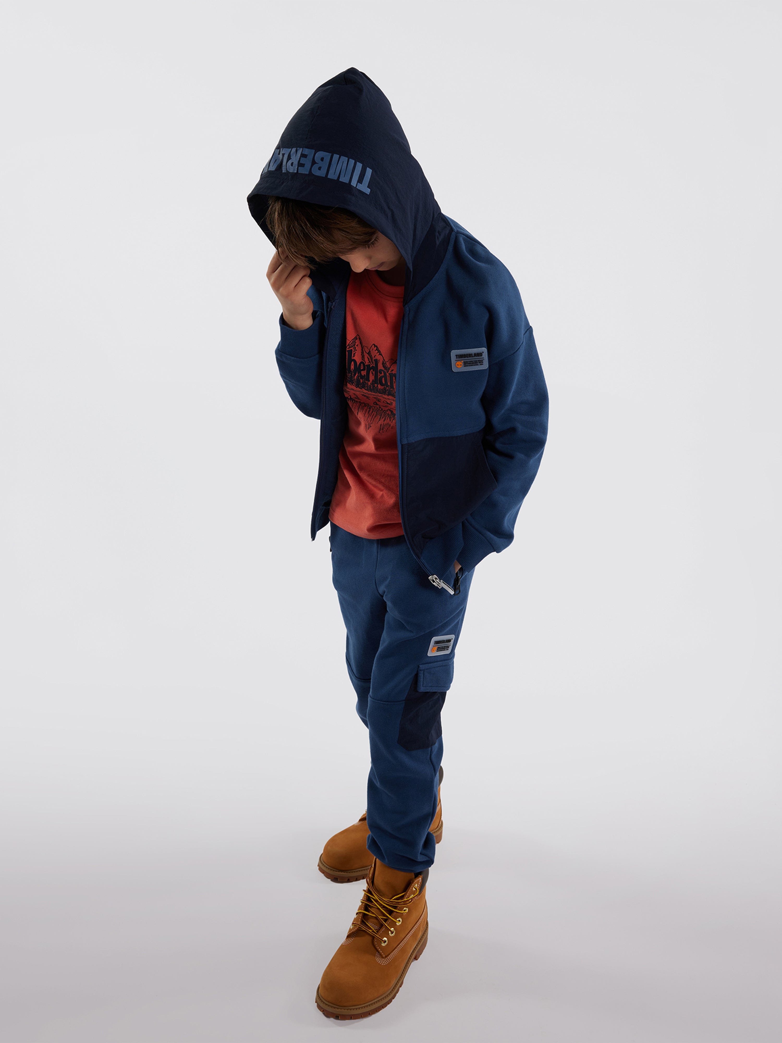 Timberland Boys Denim Knit Joggers in Blue