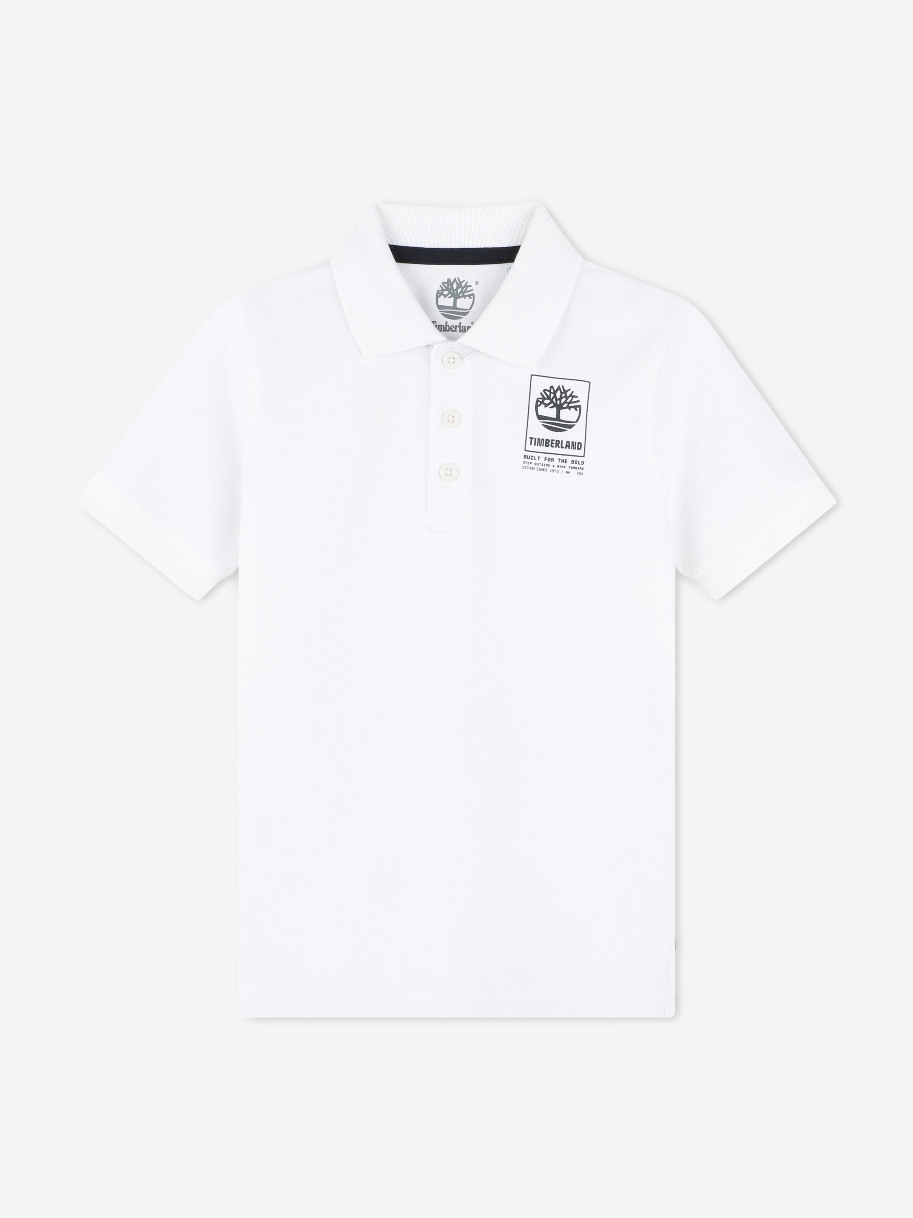 Timberland Boys Logo Polo Shirt in White