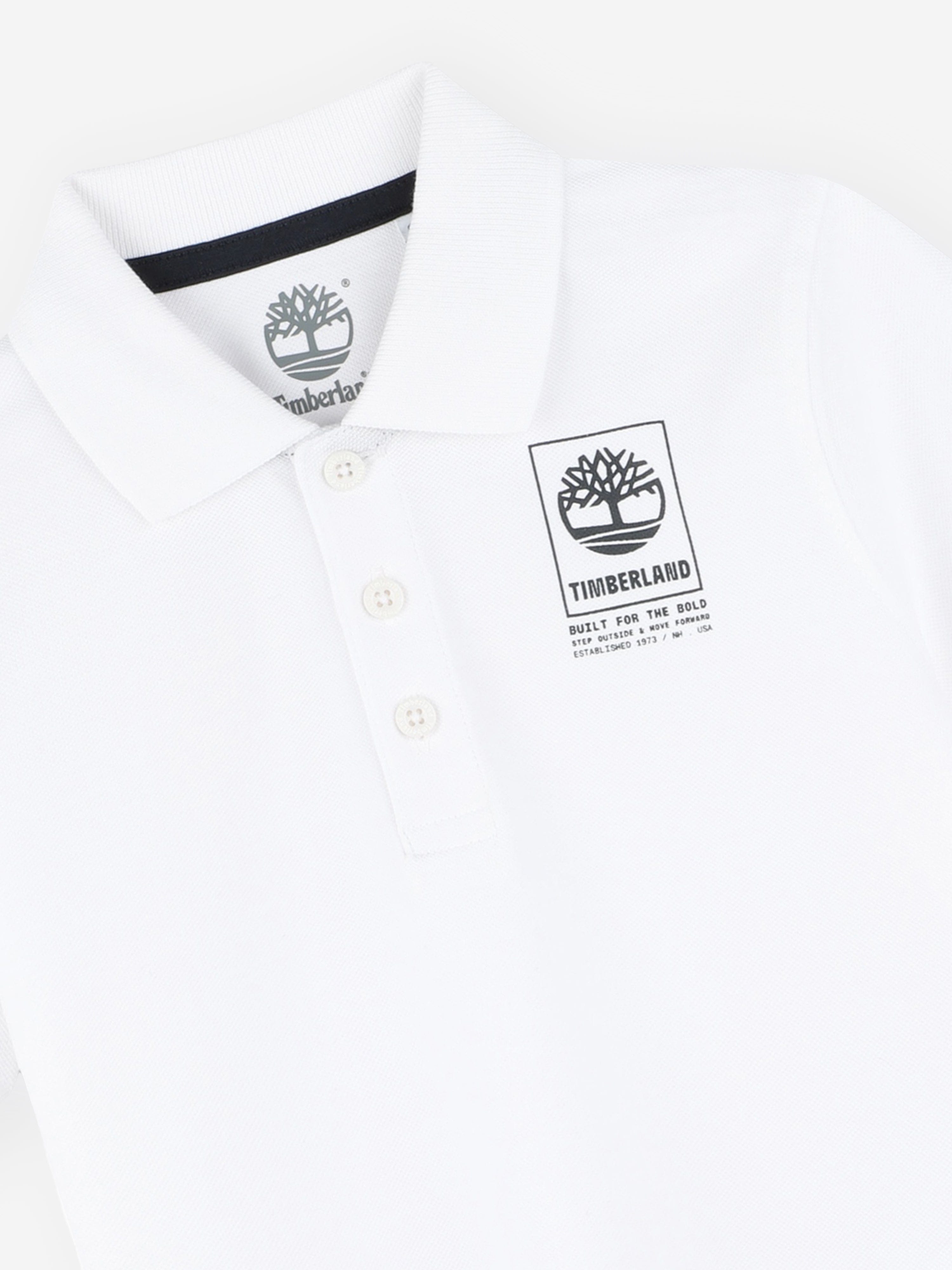 Timberland Boys Logo Polo Shirt in White