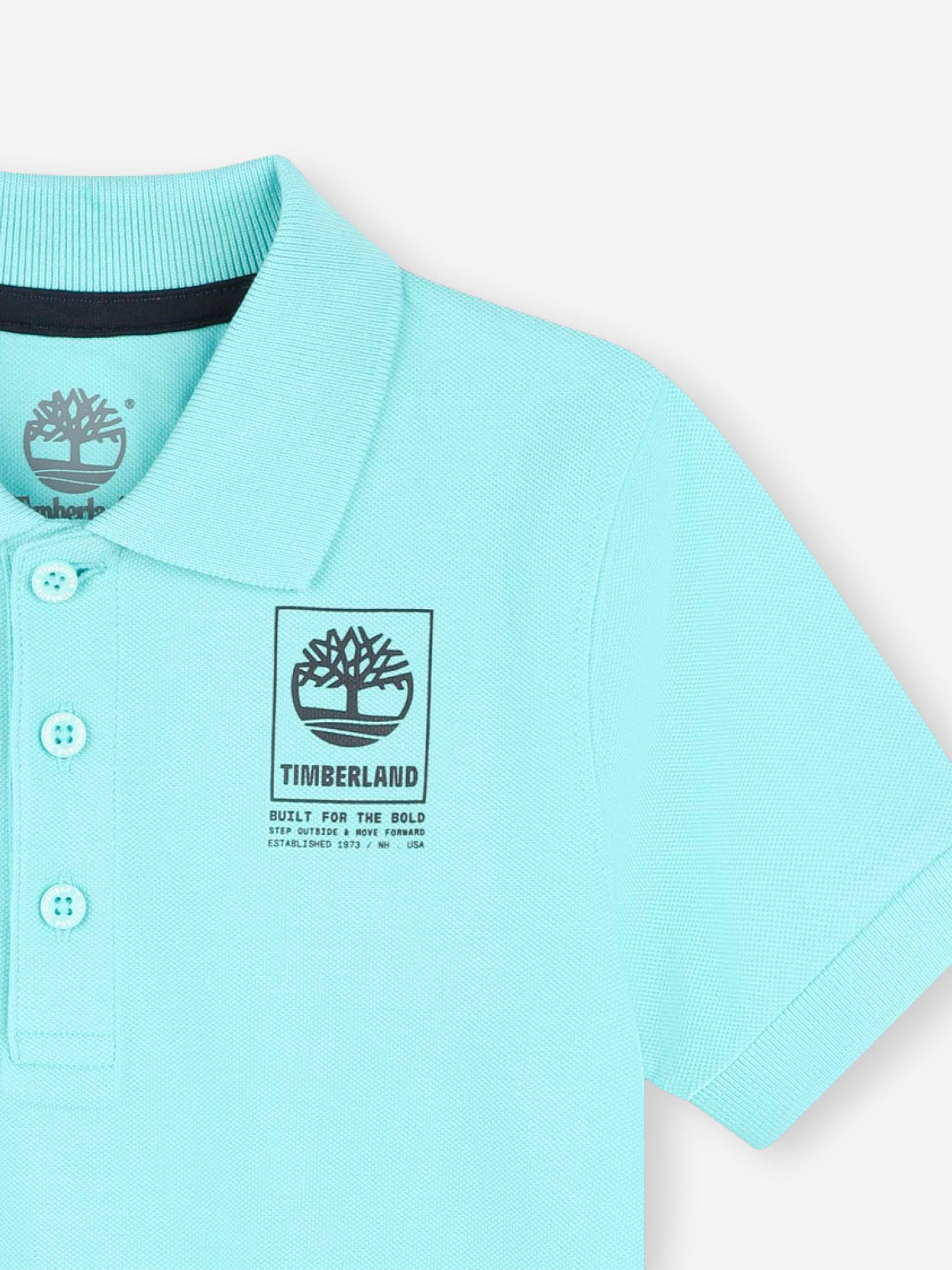 Timberland Boys Logo Polo Shirt in Blue