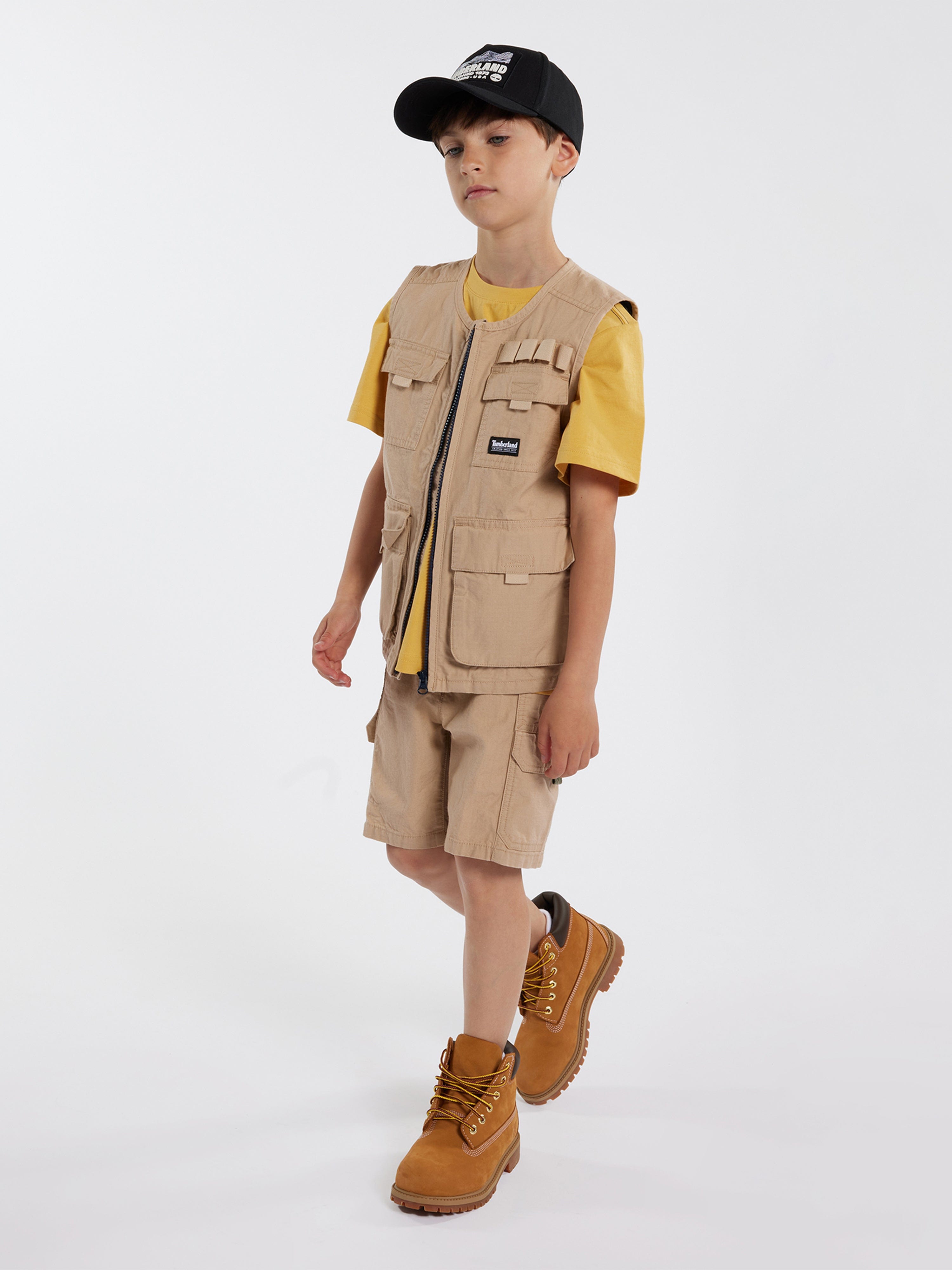 Timberland Boys Cargo Shorts in Beige