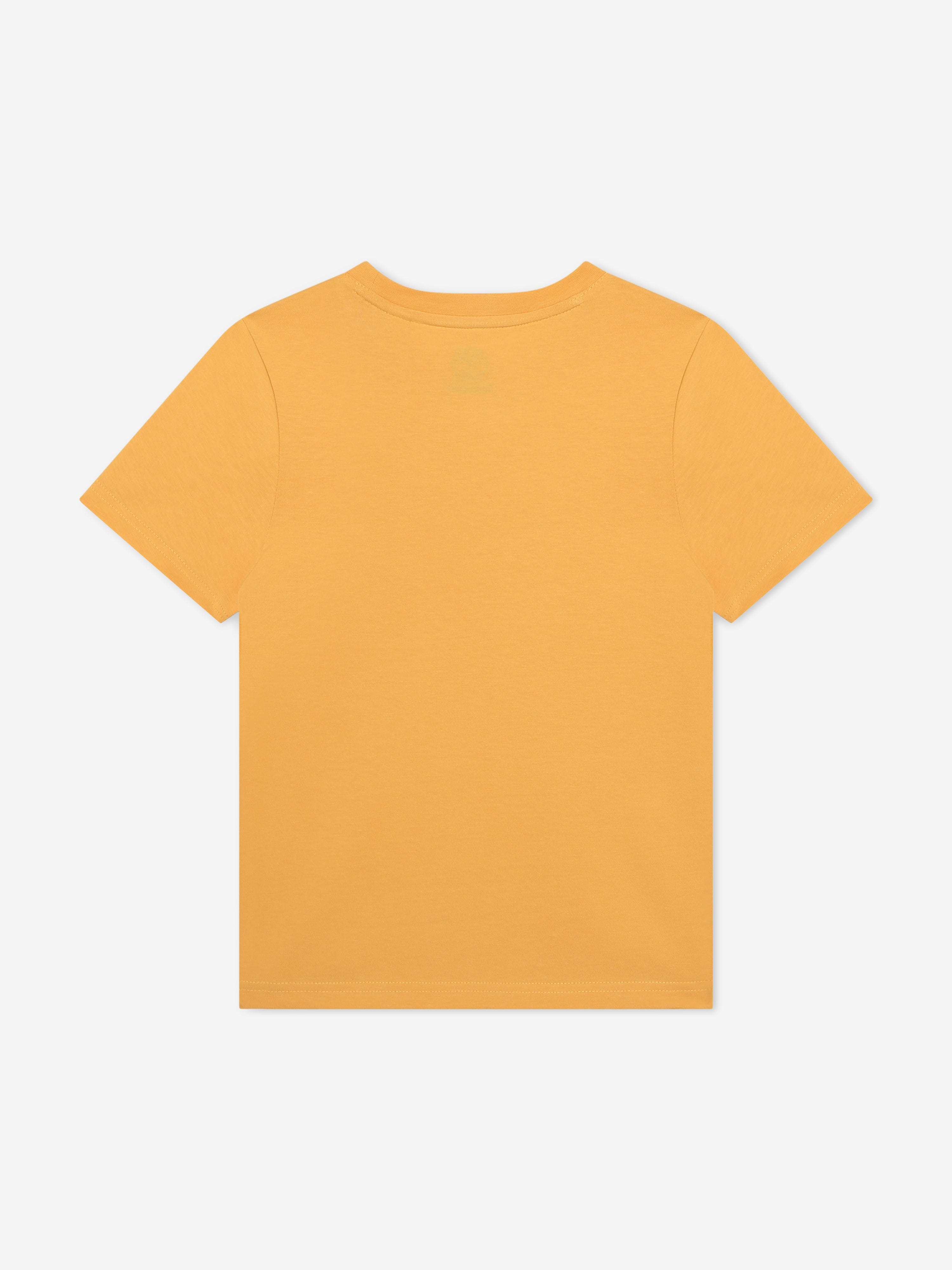 Timberland Boys Logo Print T-Shirt in Yellow