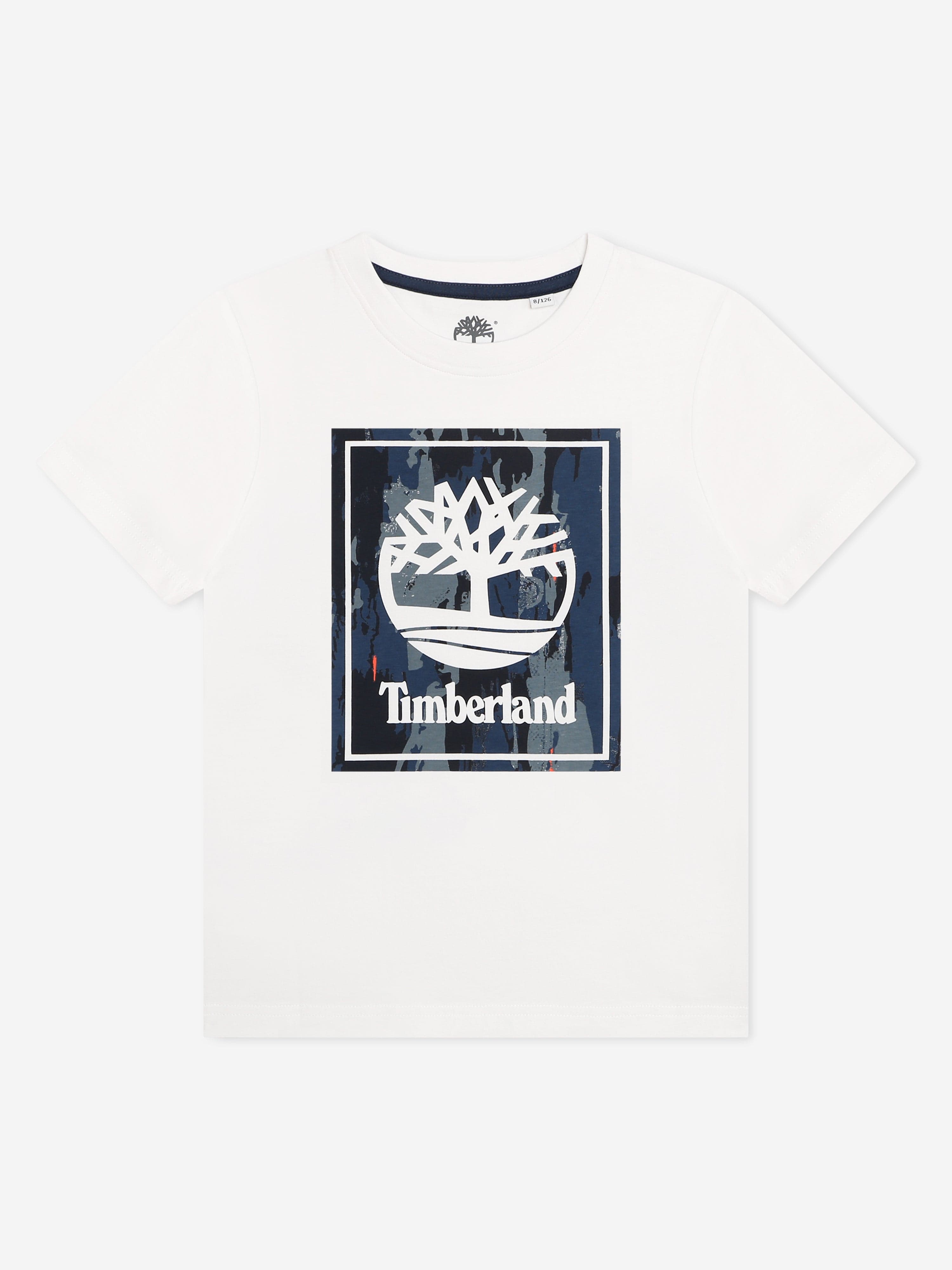 Timberland Boys Logo Print T-Shirt in White