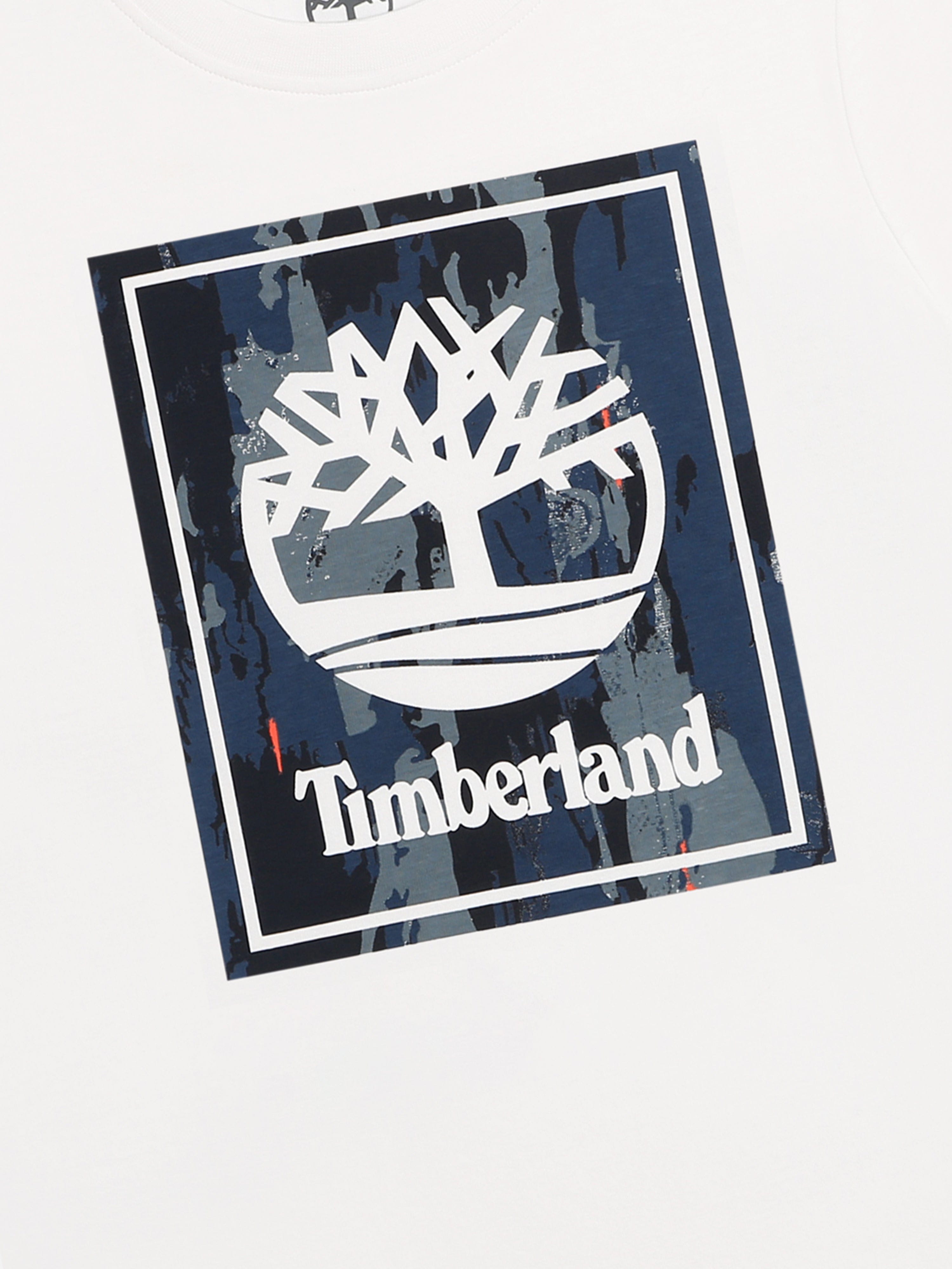 Timberland Boys Logo Print T-Shirt in White