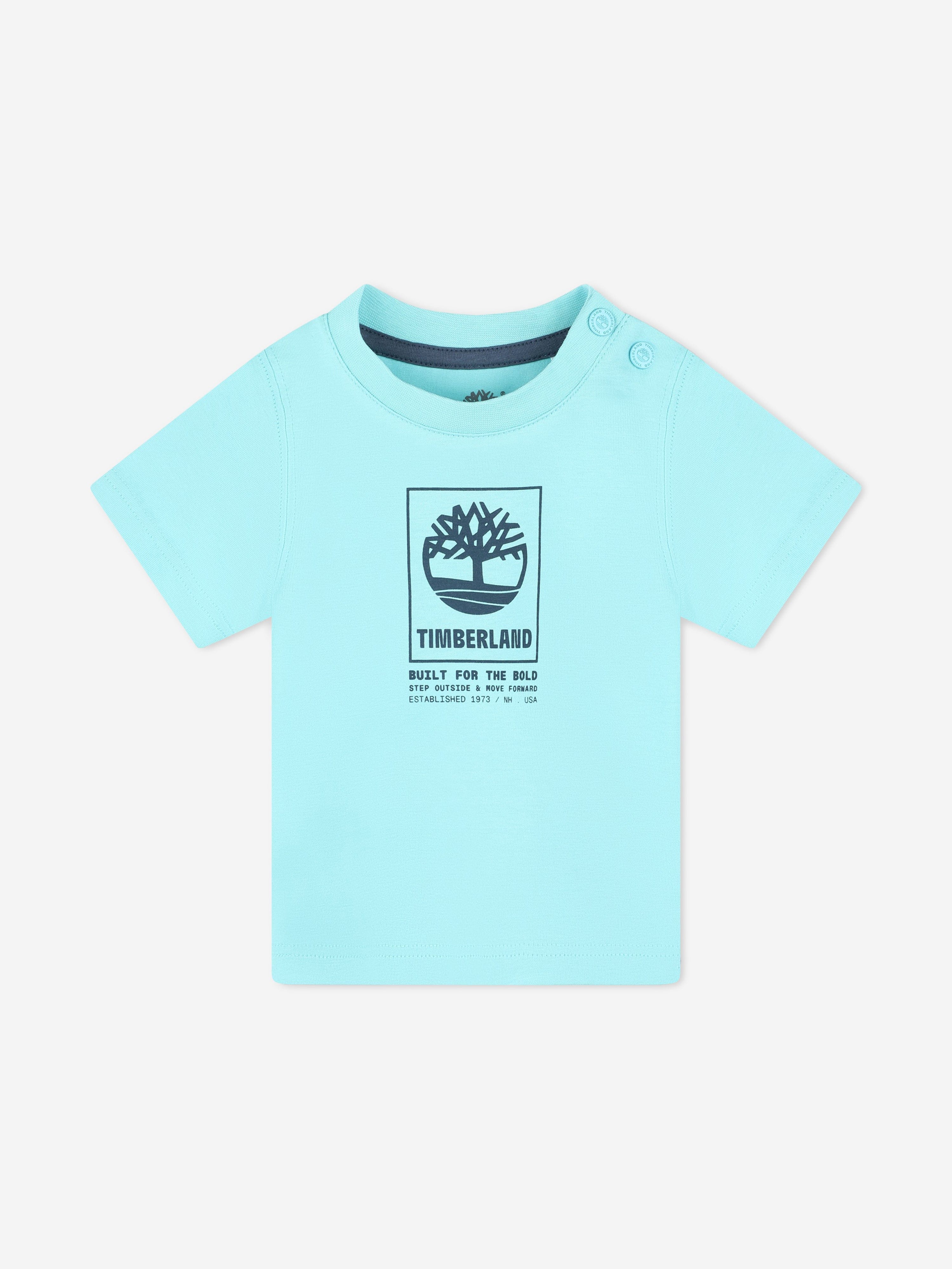 Timberland Baby Boys Logo Print T-Shirt in Blue