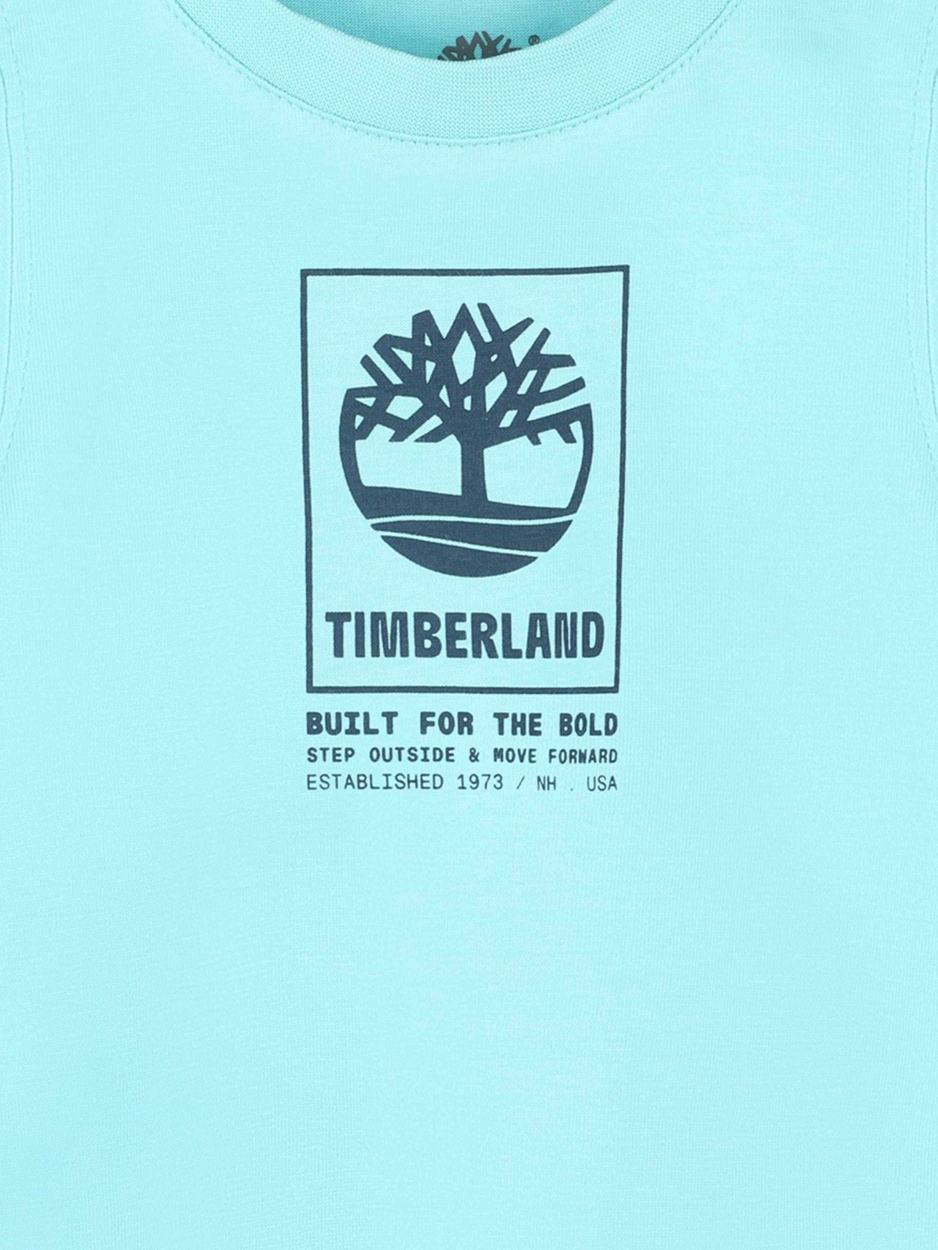 Timberland Baby Boys Logo Print T-Shirt in Blue