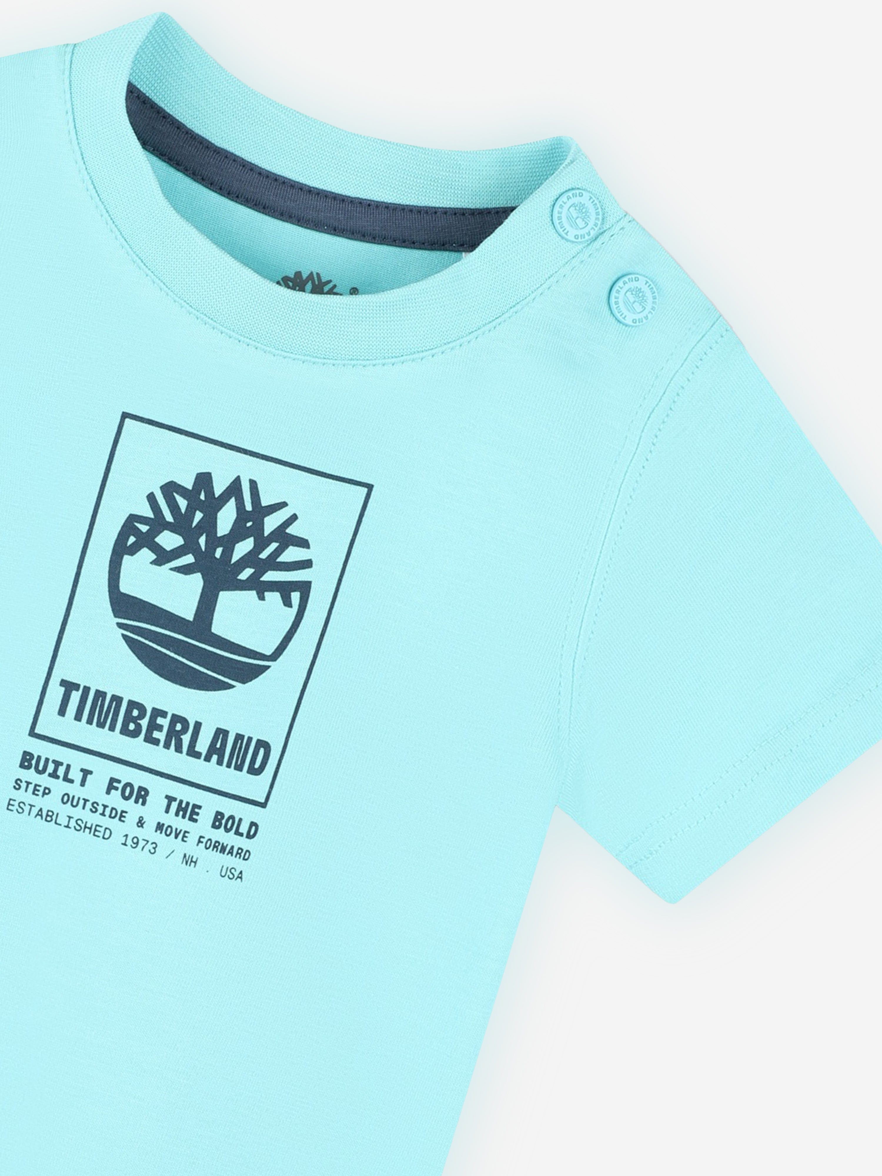 Timberland Baby Boys Logo Print T-Shirt in Blue