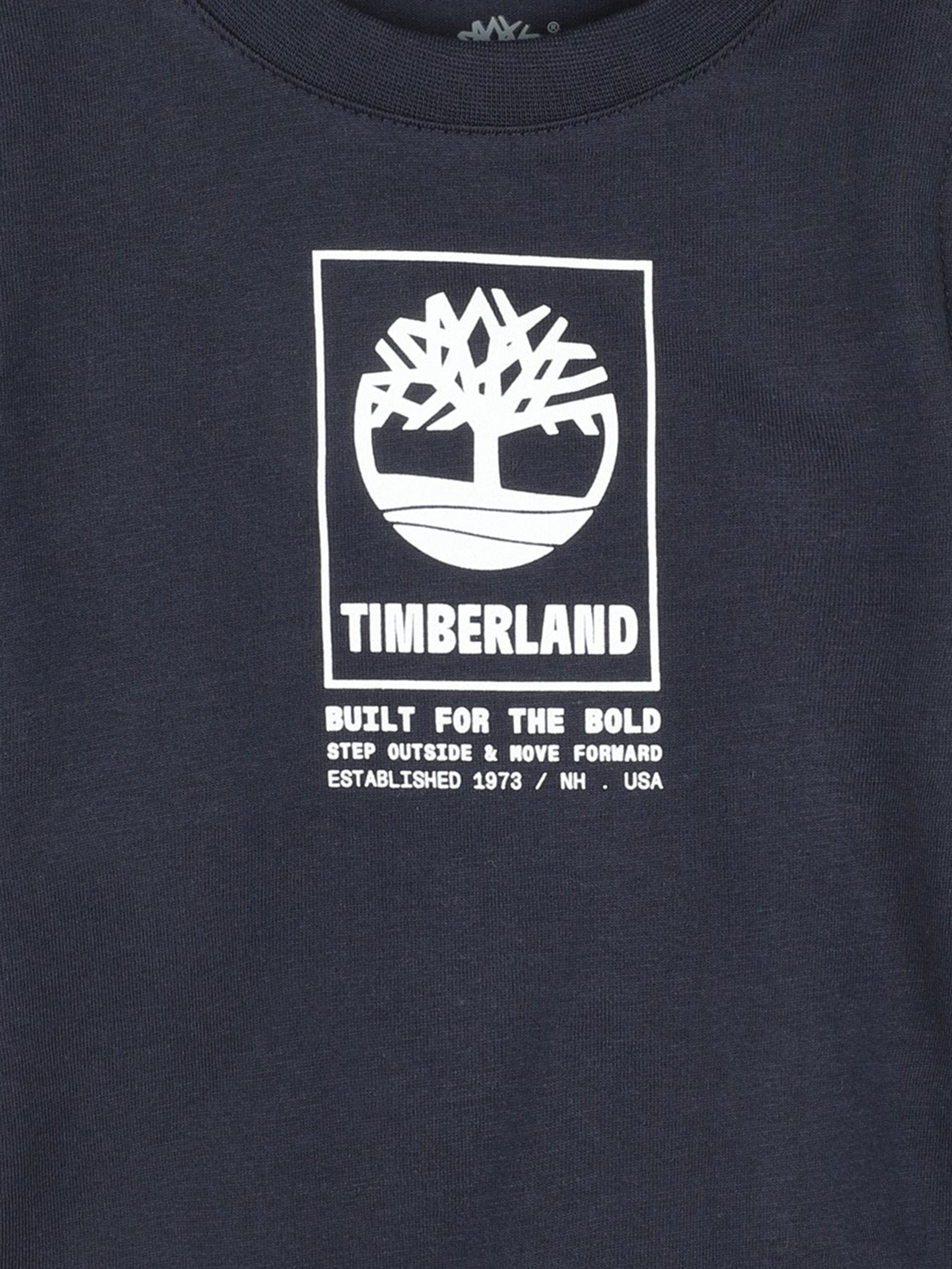 Timberland Baby Boys Logo Print T-Shirt in Navy