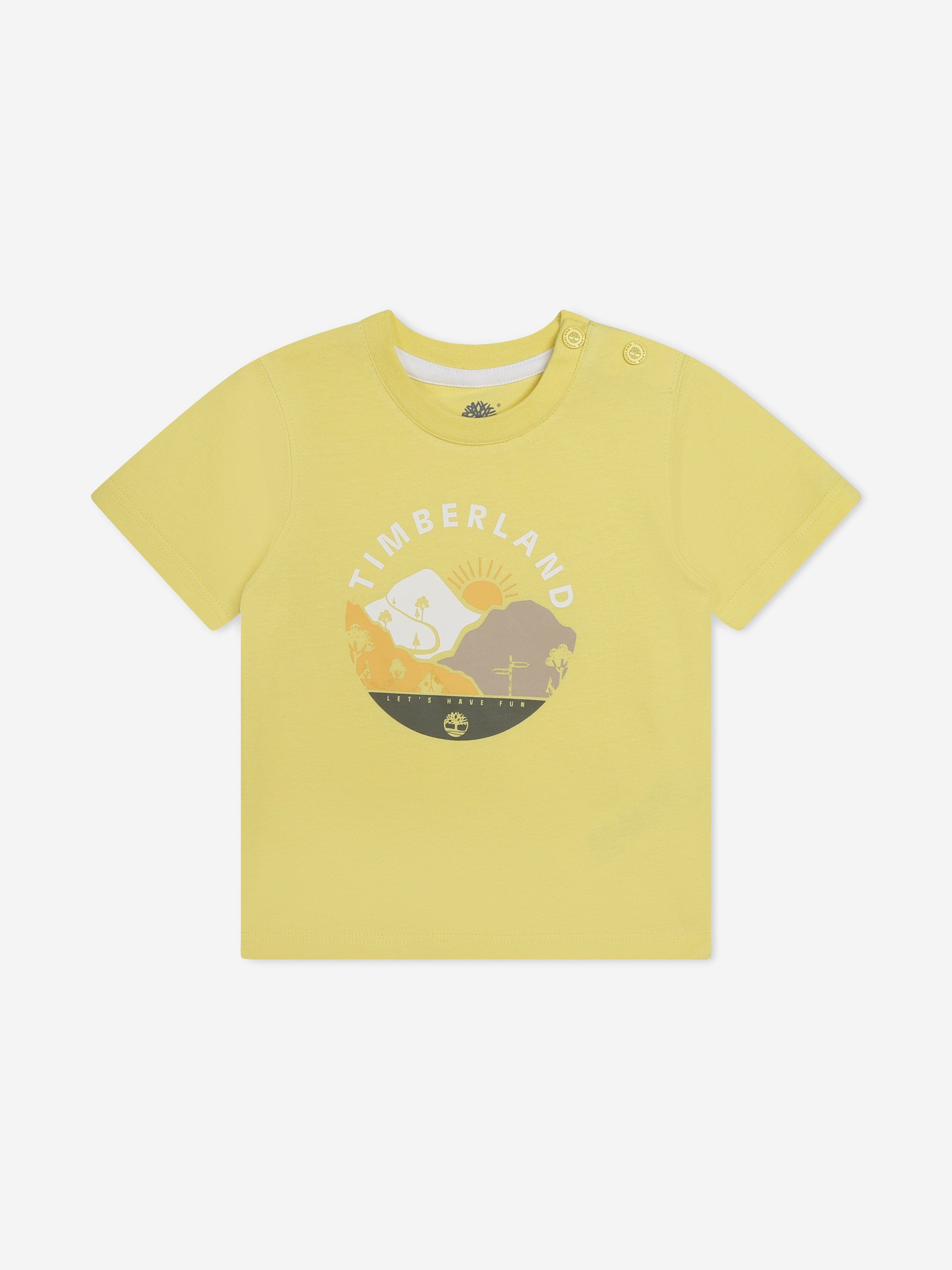 Timberland Baby Boys Logo Print T-Shirt in Yellow