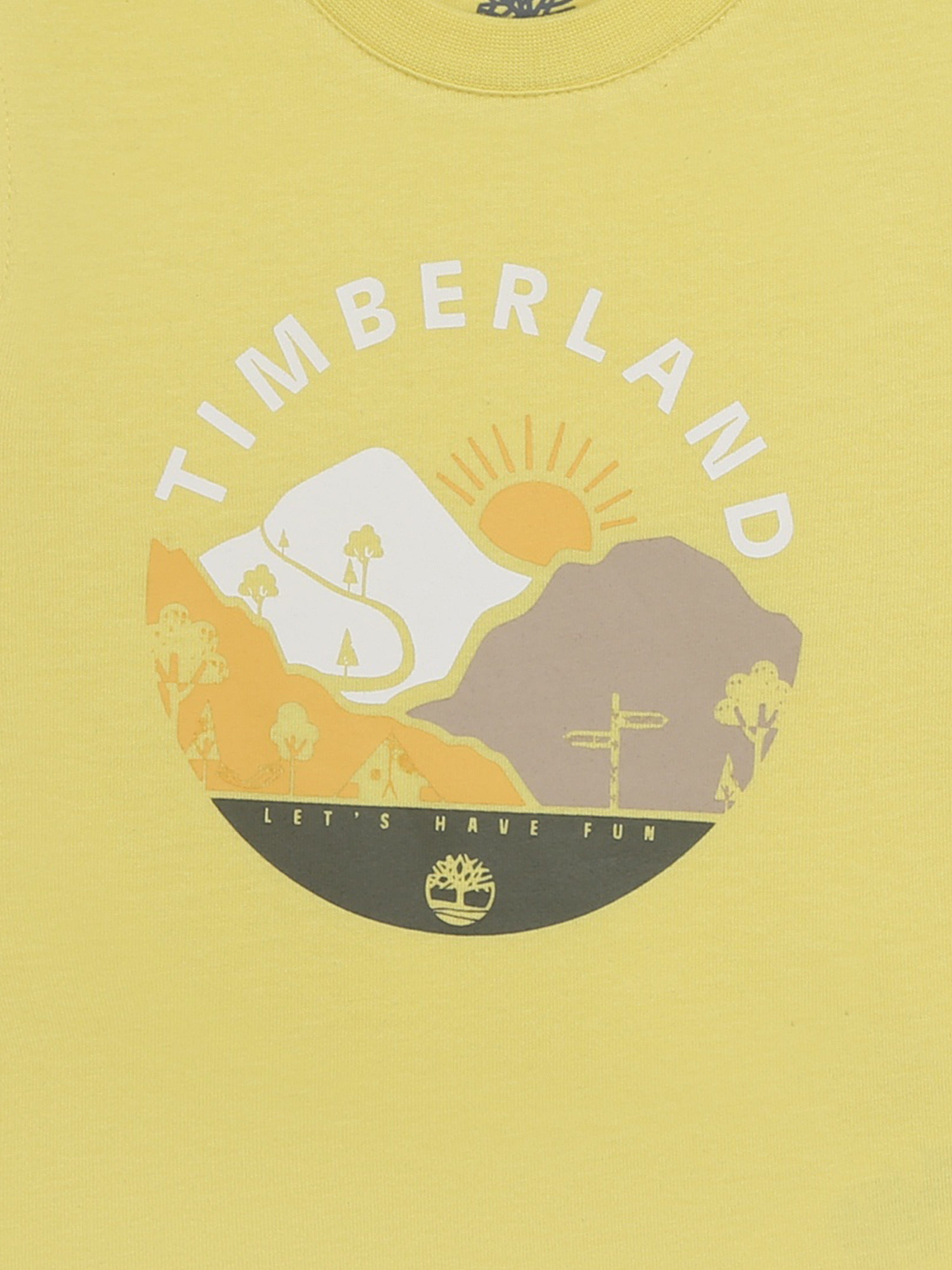 Timberland Baby Boys Logo Print T-Shirt in Yellow