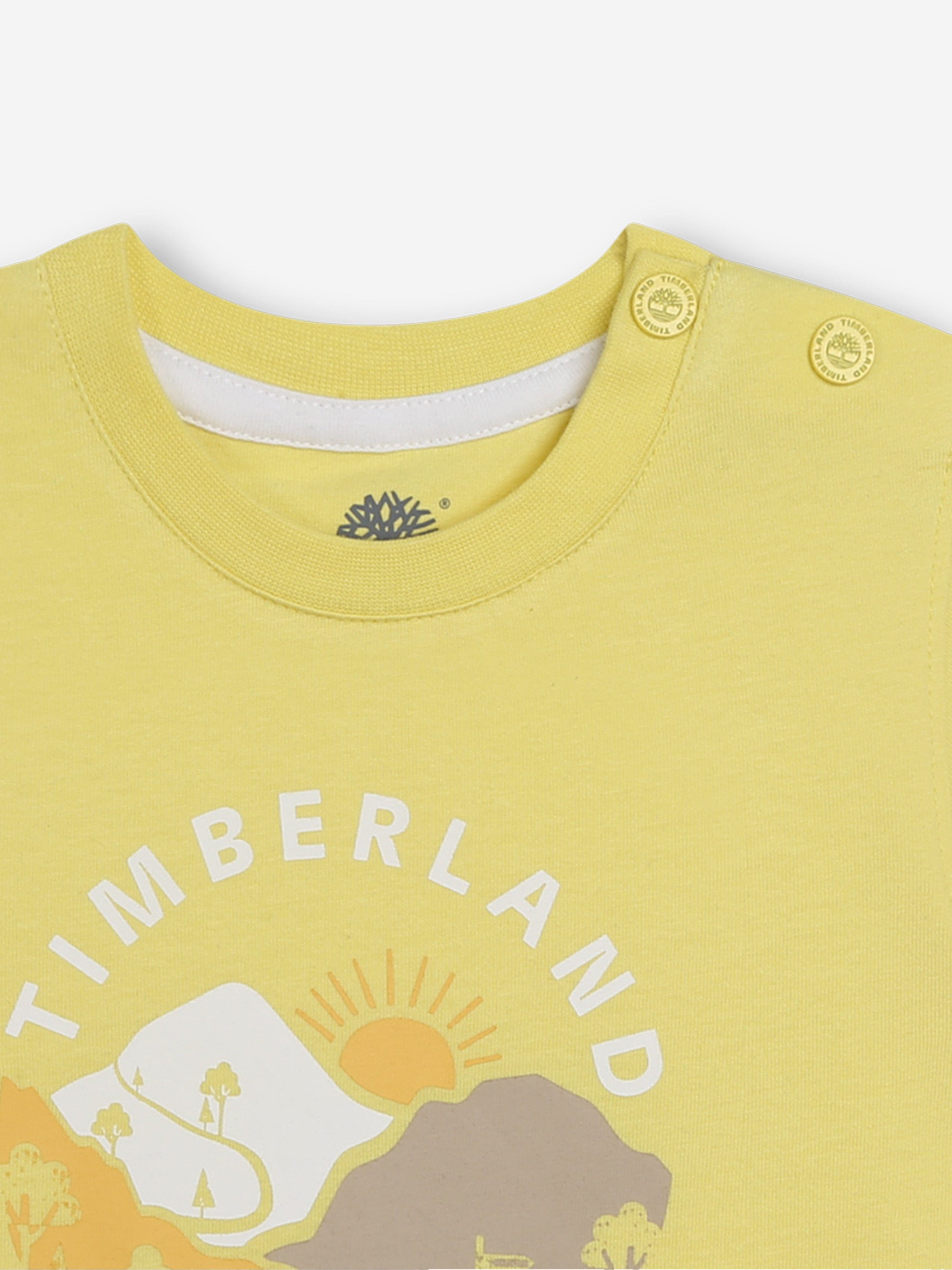 Timberland Baby Boys Logo Print T-Shirt in Yellow