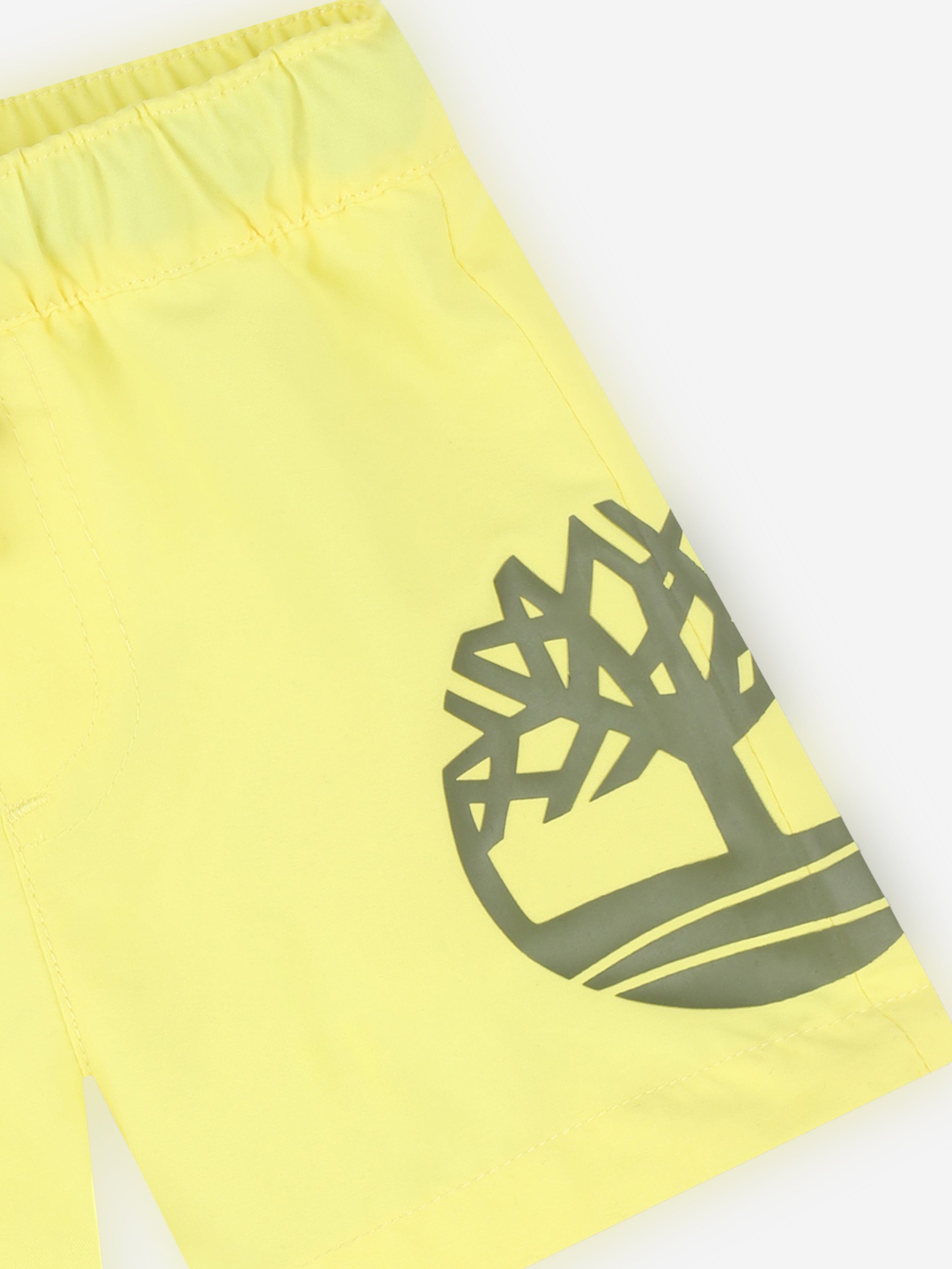 Timberland Baby Boys Logo Print Swim Shorts in Yellow