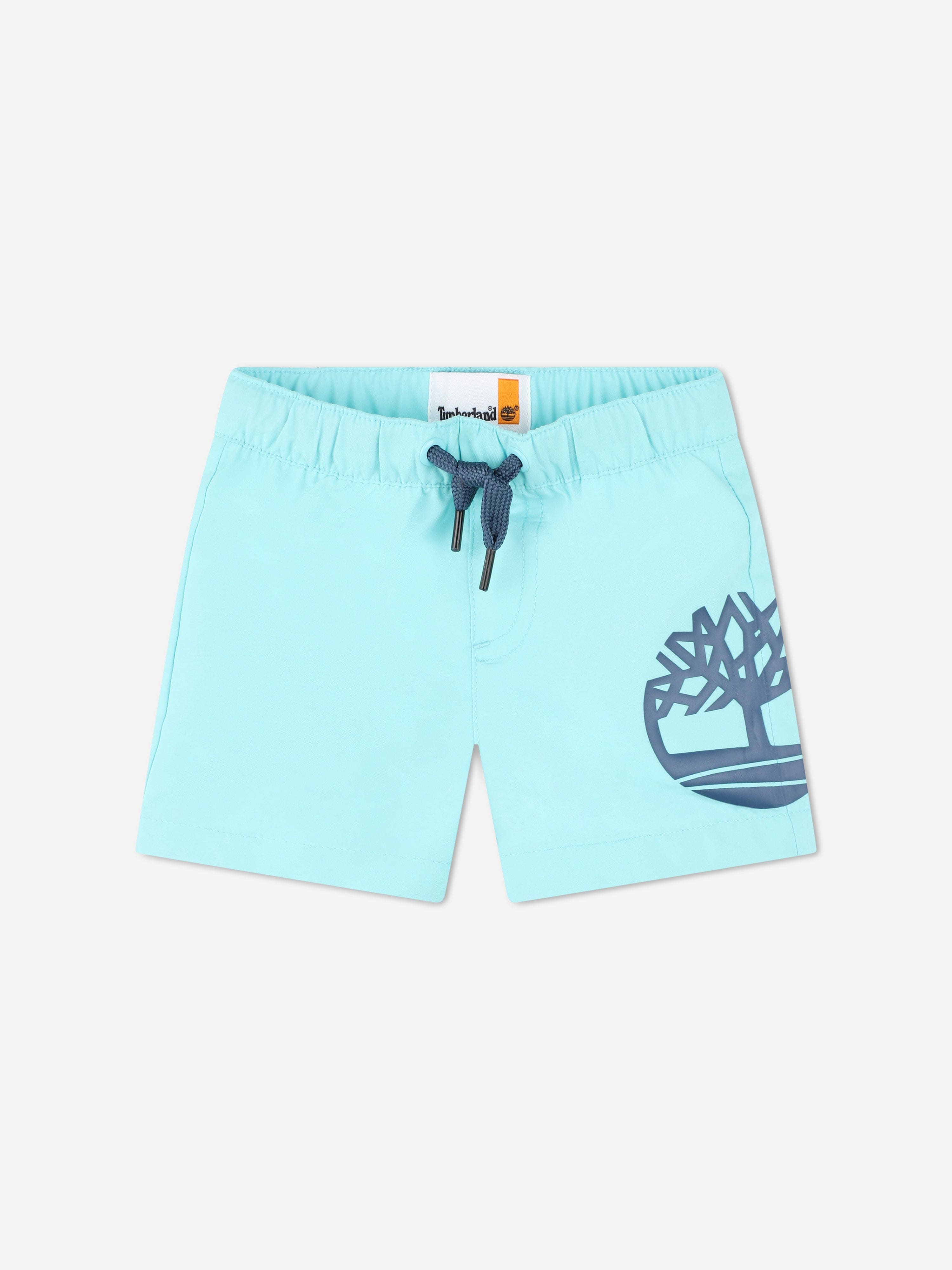 Timberland Baby Boys Logo Print Swim Shorts in Blue