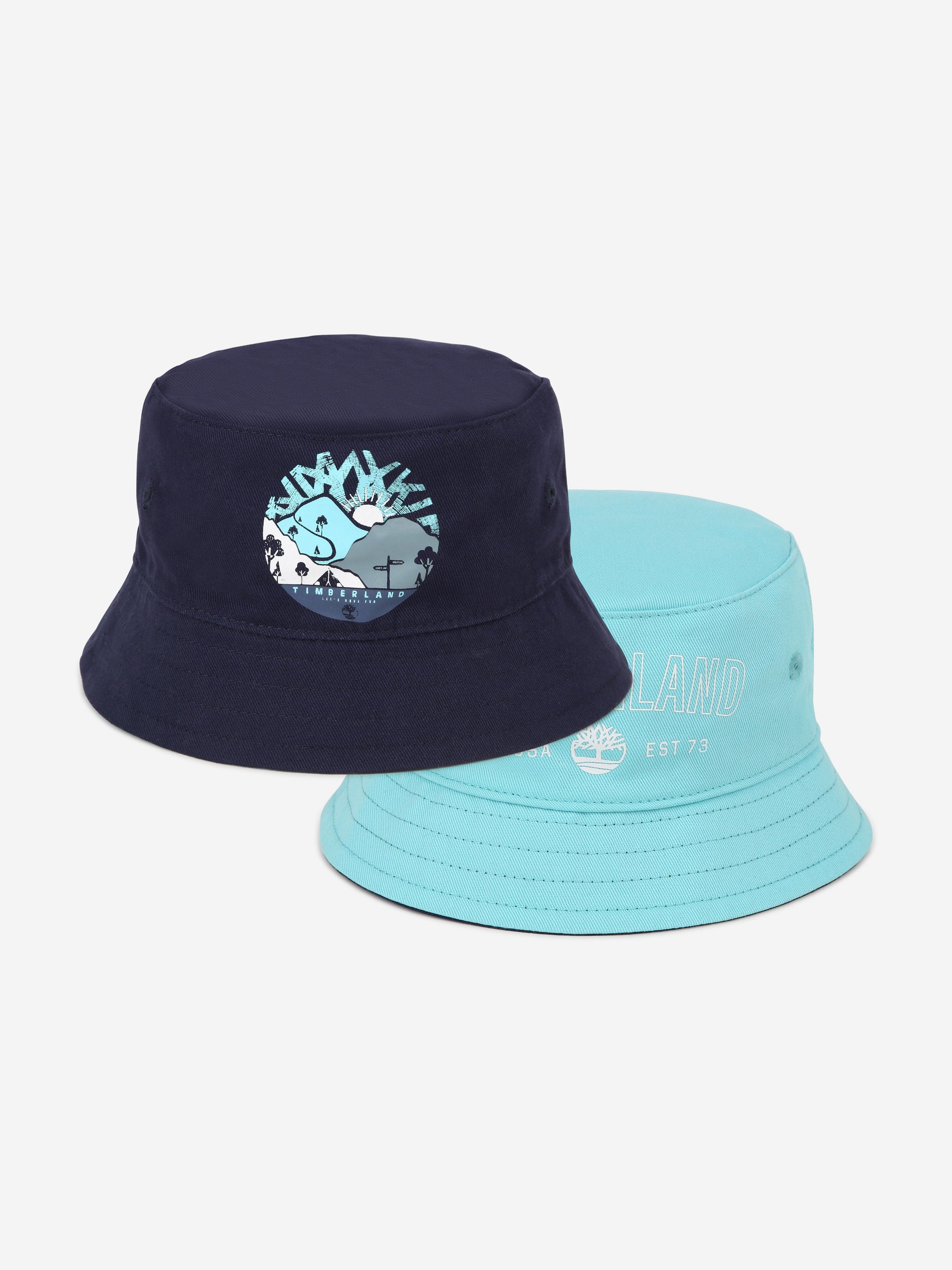 Timberland Baby Boys Reversible Bucket Hat in Navy