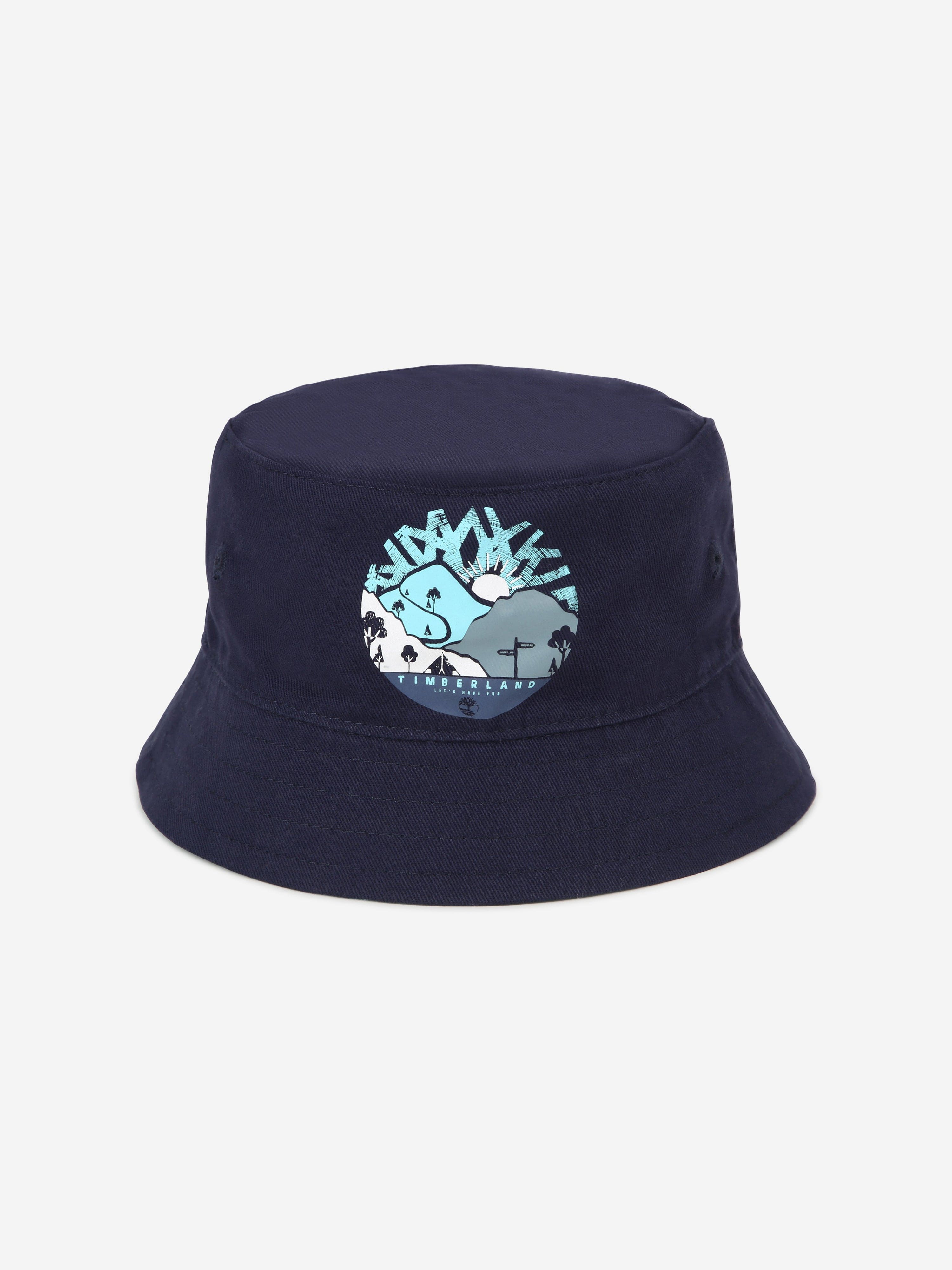 Timberland Baby Boys Reversible Bucket Hat in Navy