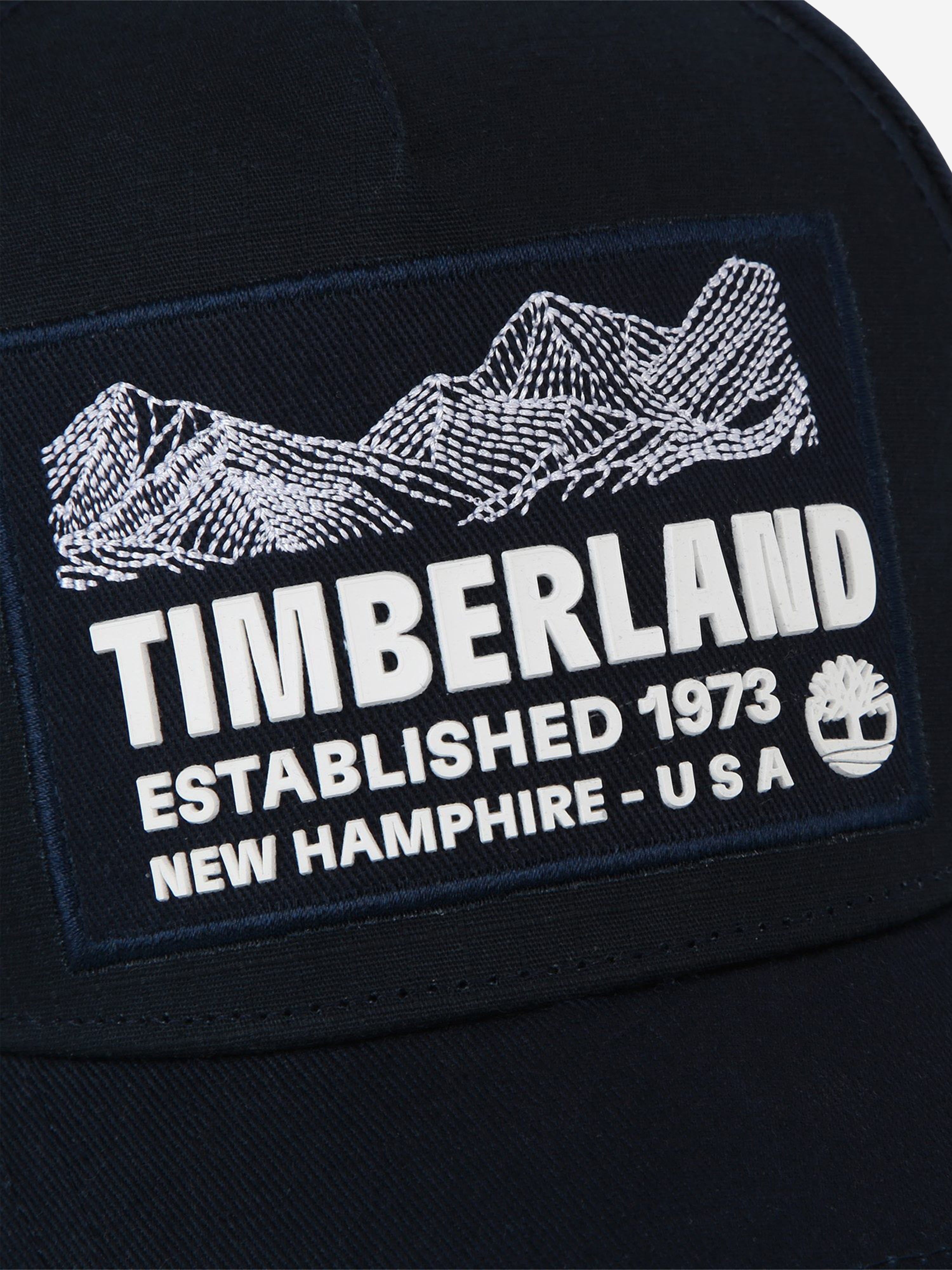 Timberland Boys Logo Print Cap in Navy