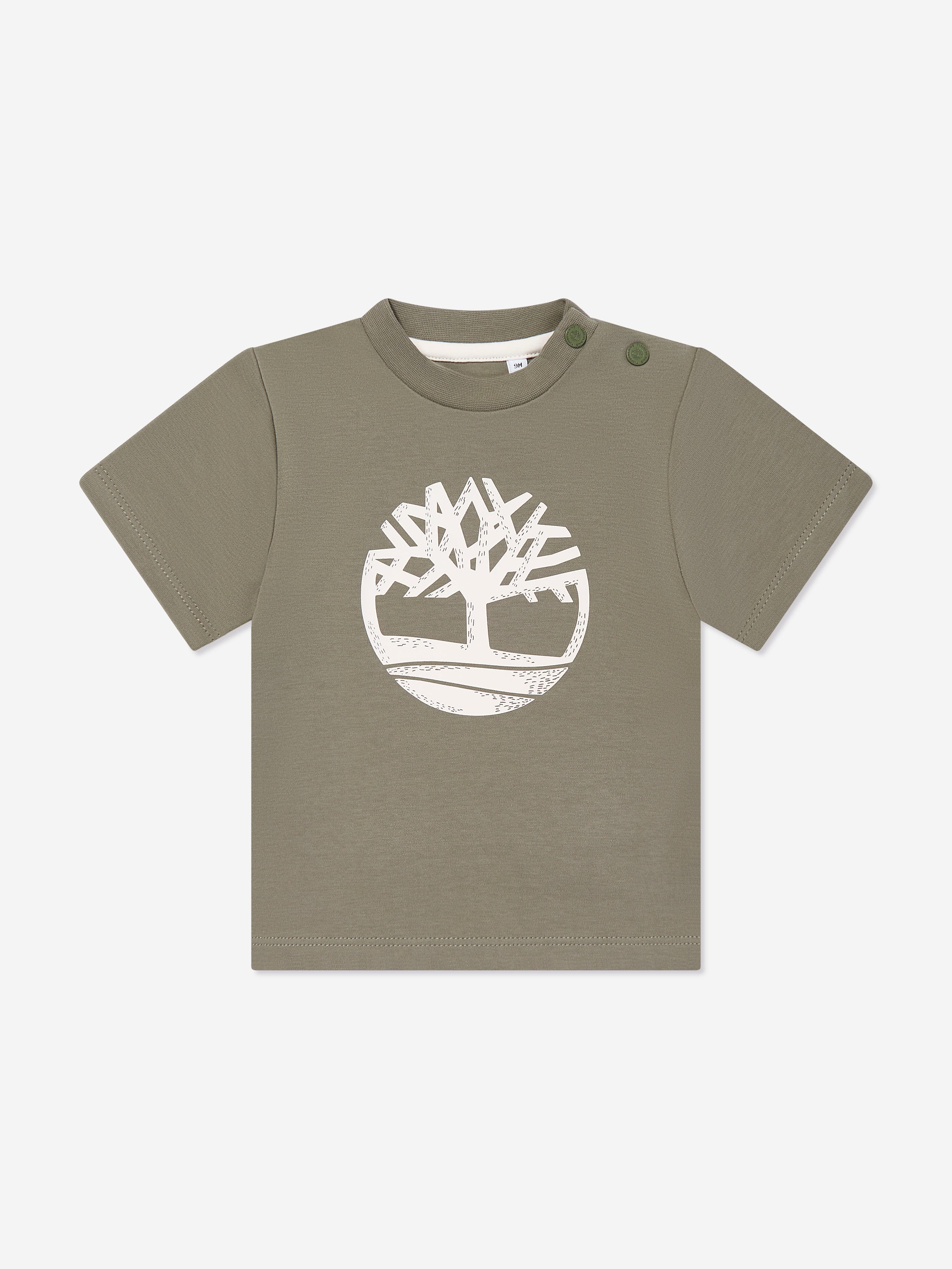 Timberland Baby Boys Logo Print T-Shirt in Green