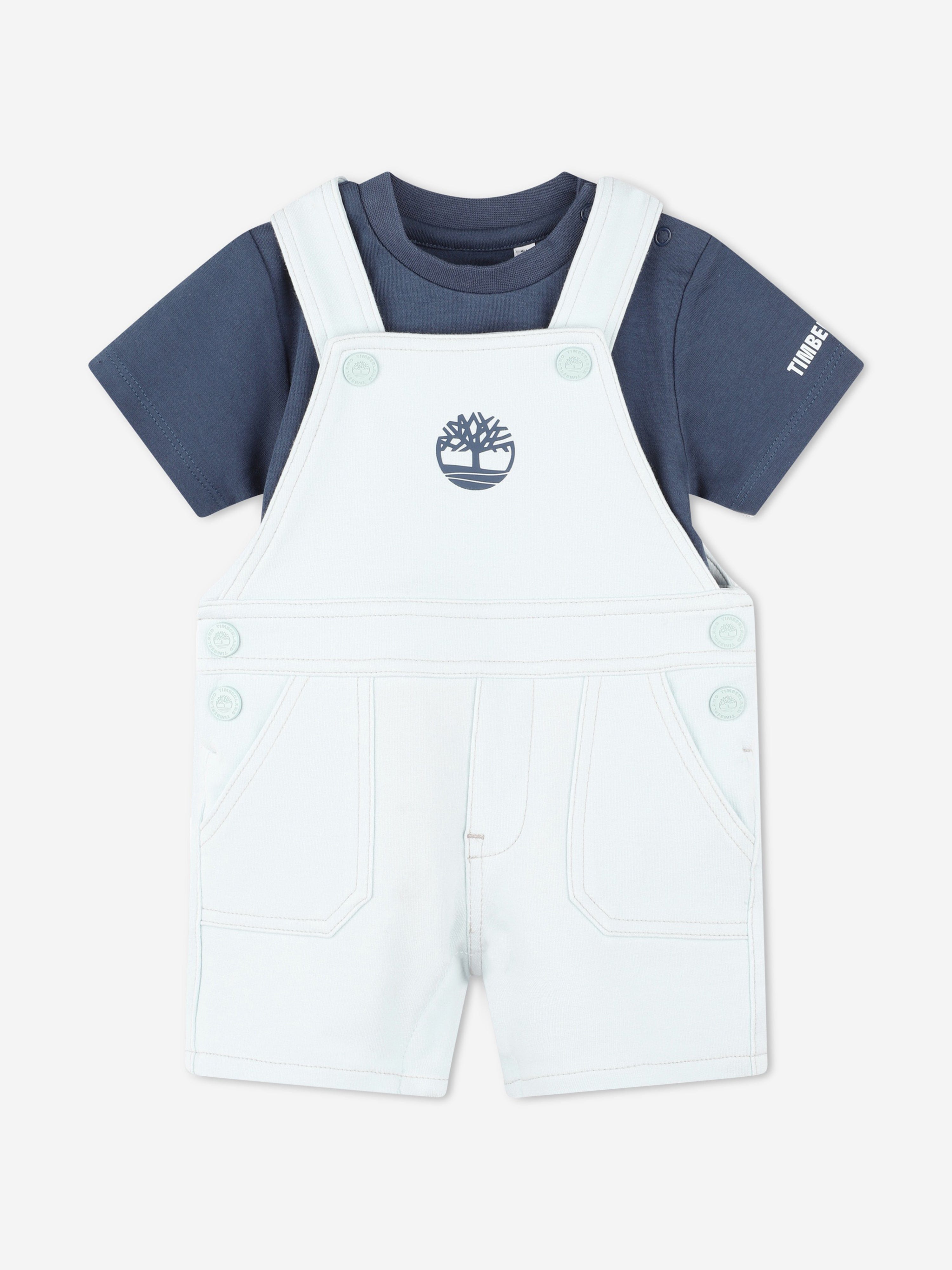 Timberland Baby Boys T-Shirt And Dungaree Set in Blue