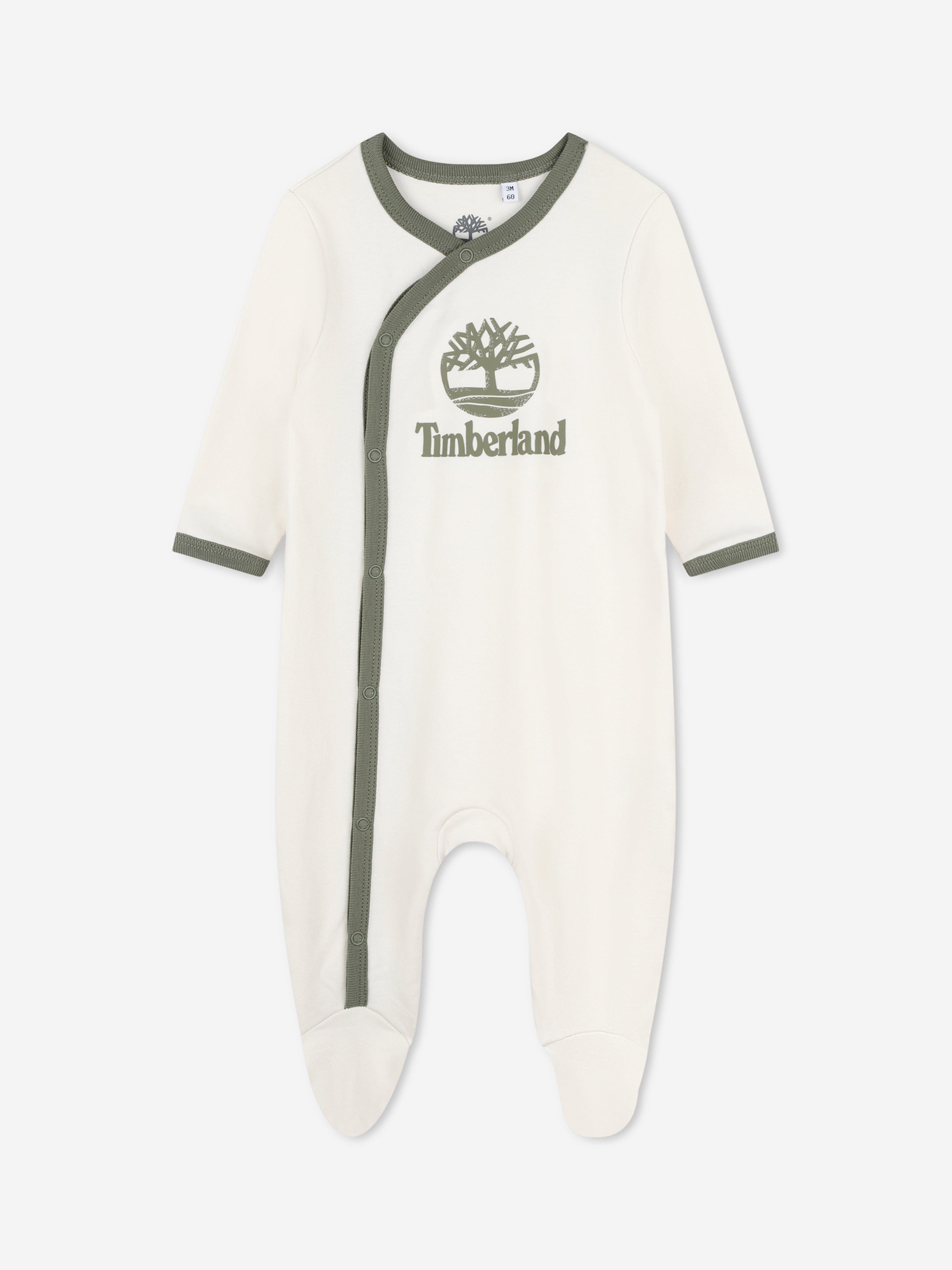 Timberland Baby Boys Logo Babygrow With A Gift Box in Ivory