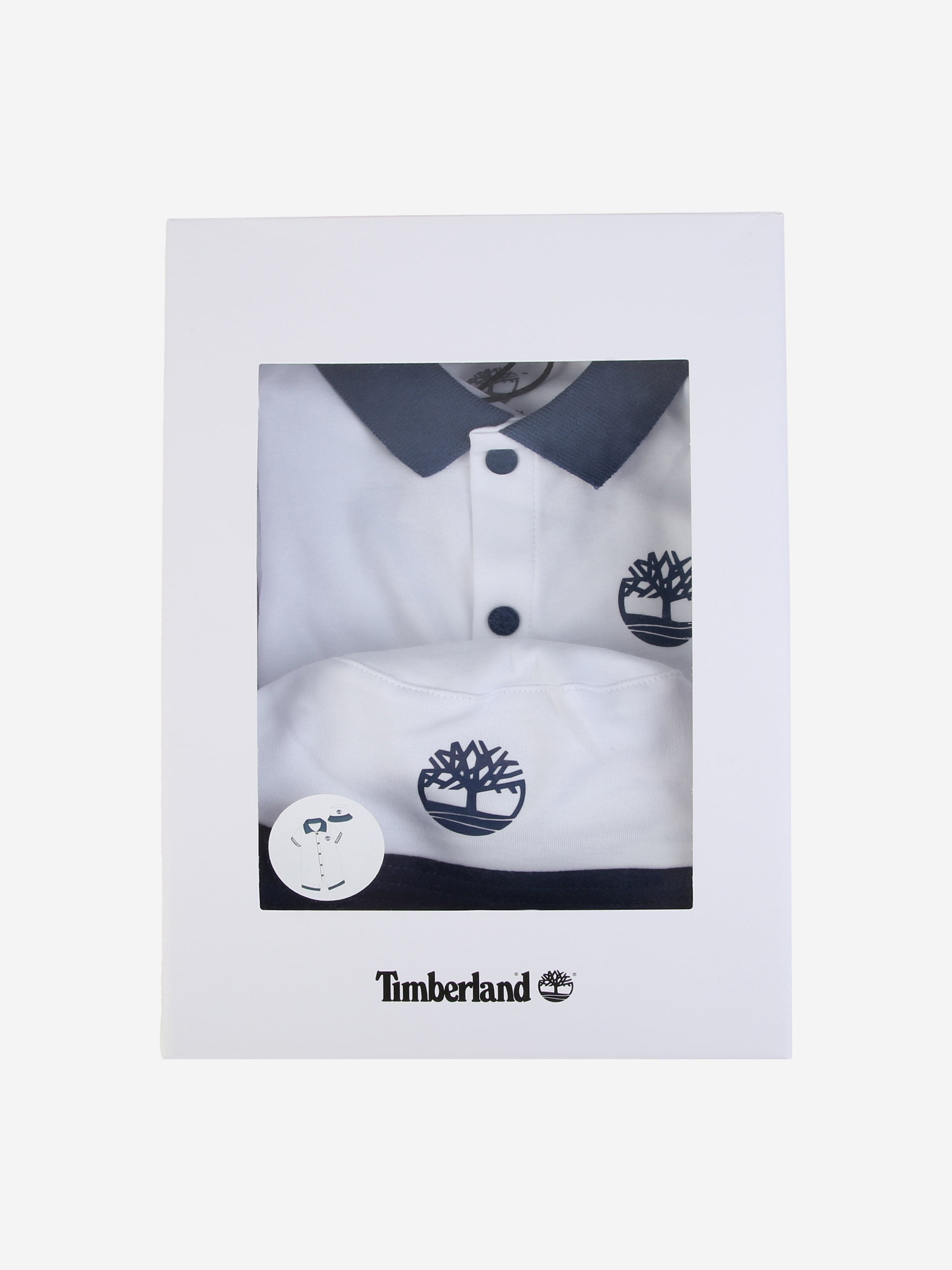 Timberland Baby Boys Romper Gift Set in White