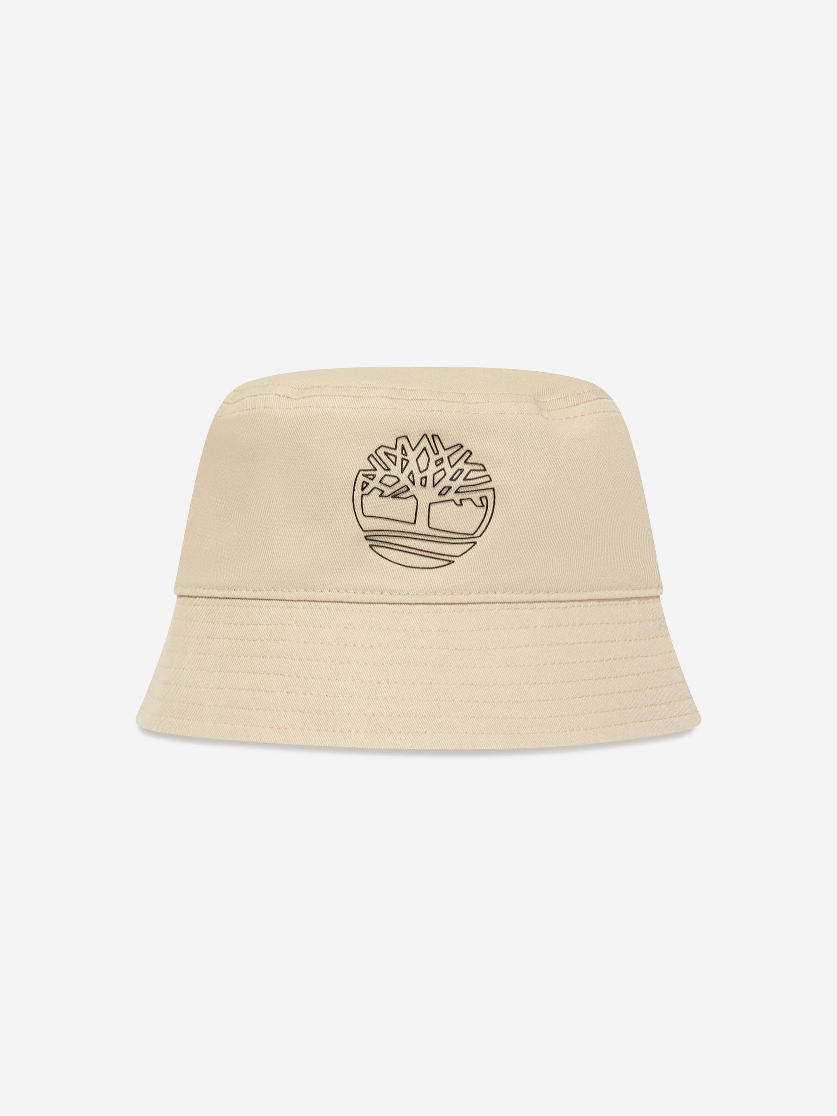 Timberland Boys Logo Bucket Hat in Beige