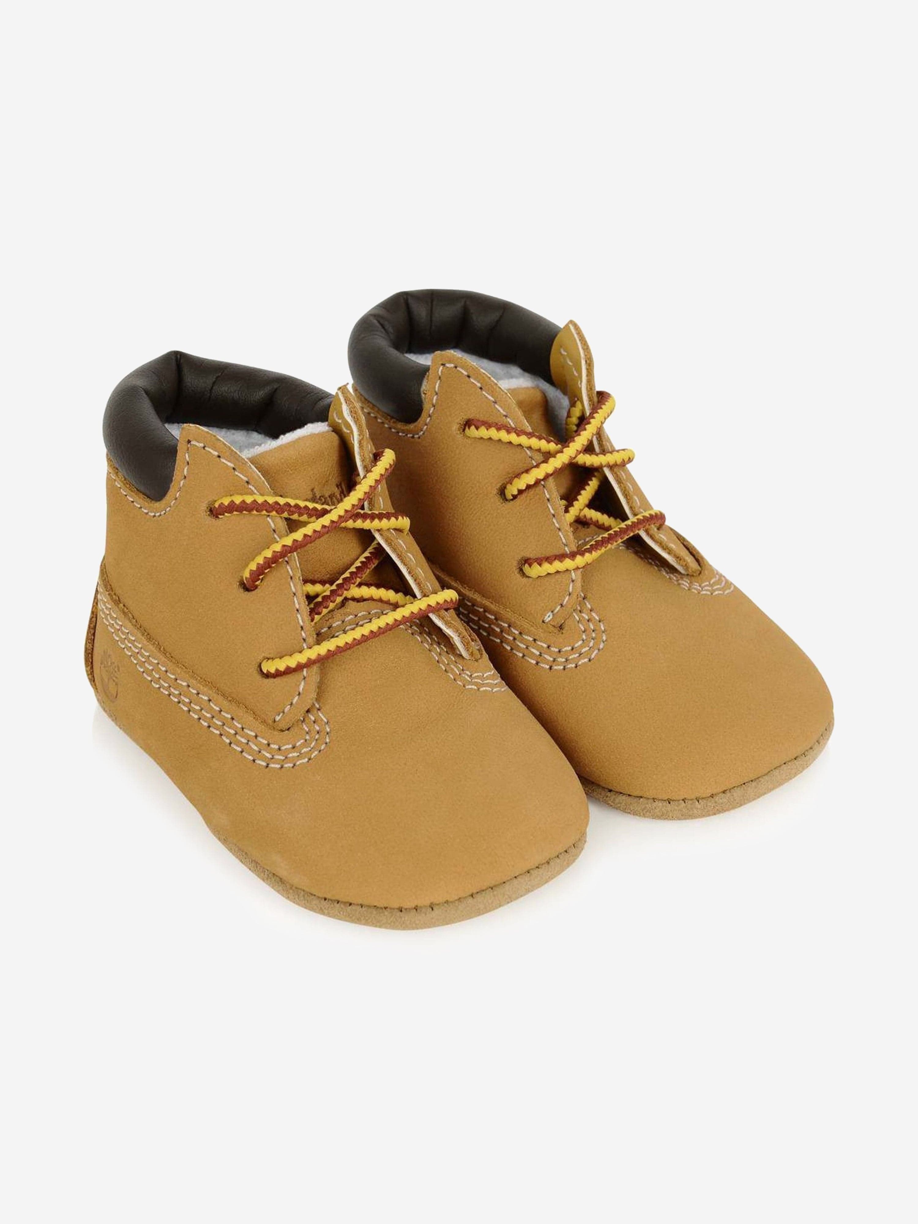 Timberland Baby Nubuck Crib Booties And Hat Set