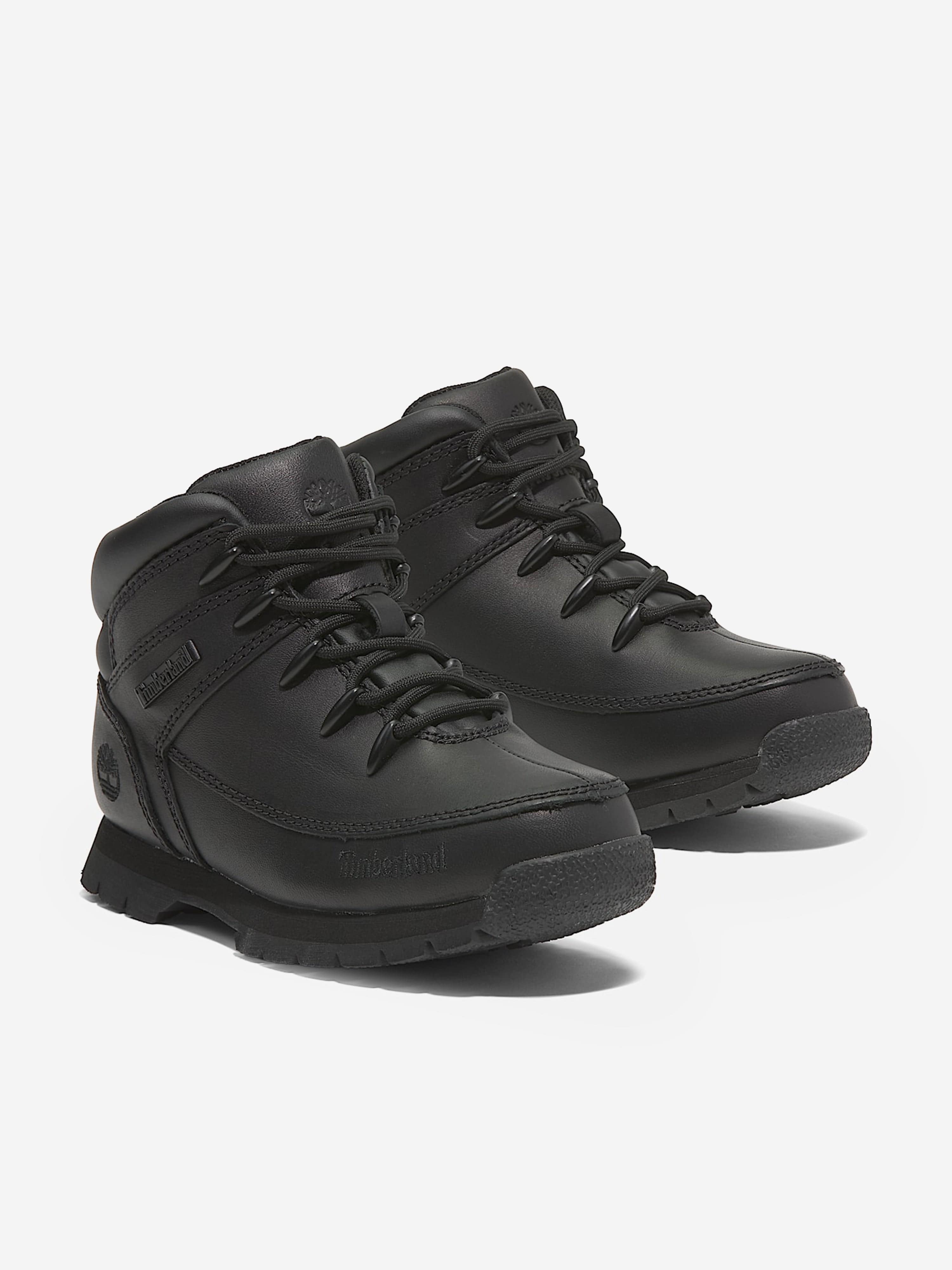 Timberland Boys Euro Sprint Mid Lace Up Boots in Black