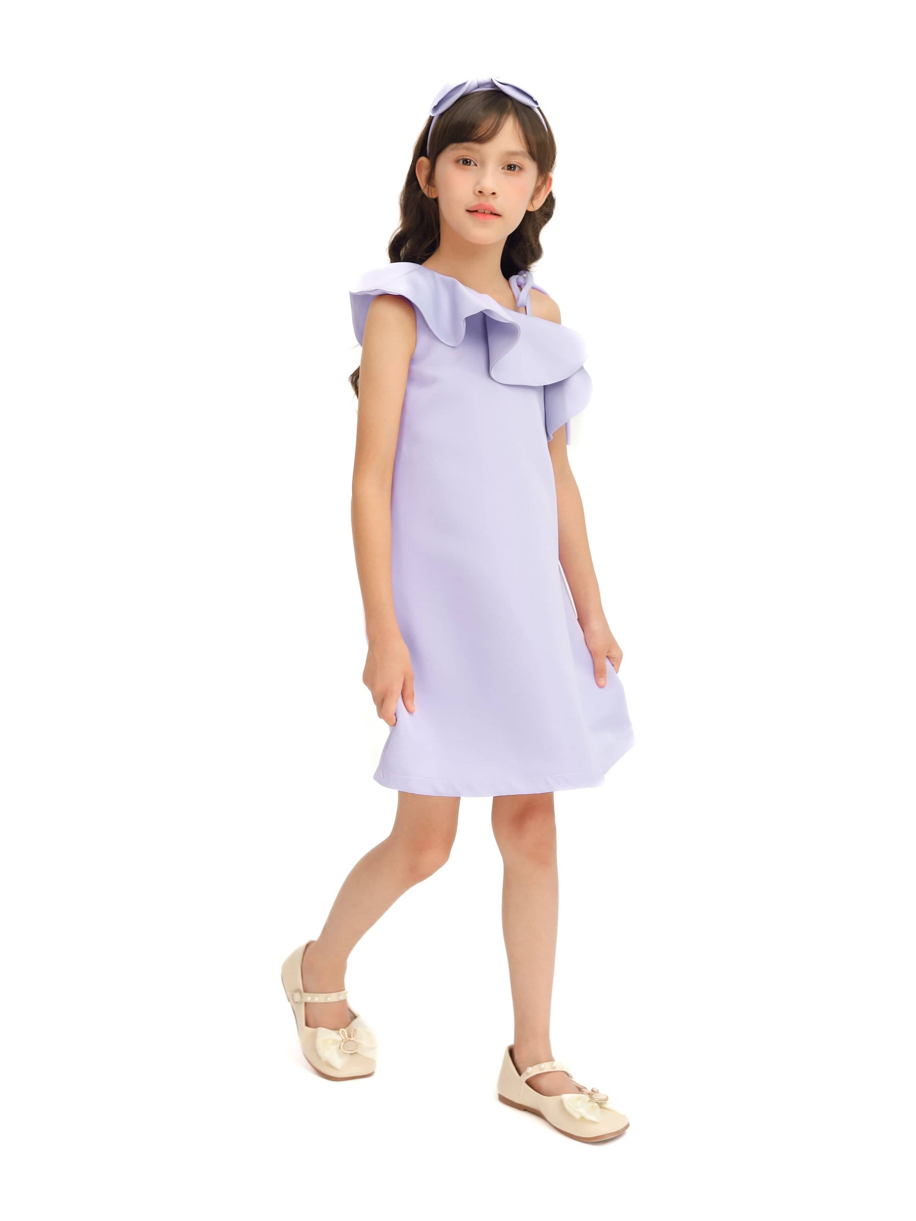 Purple Petulla Off Shoulder Ruffle Dress